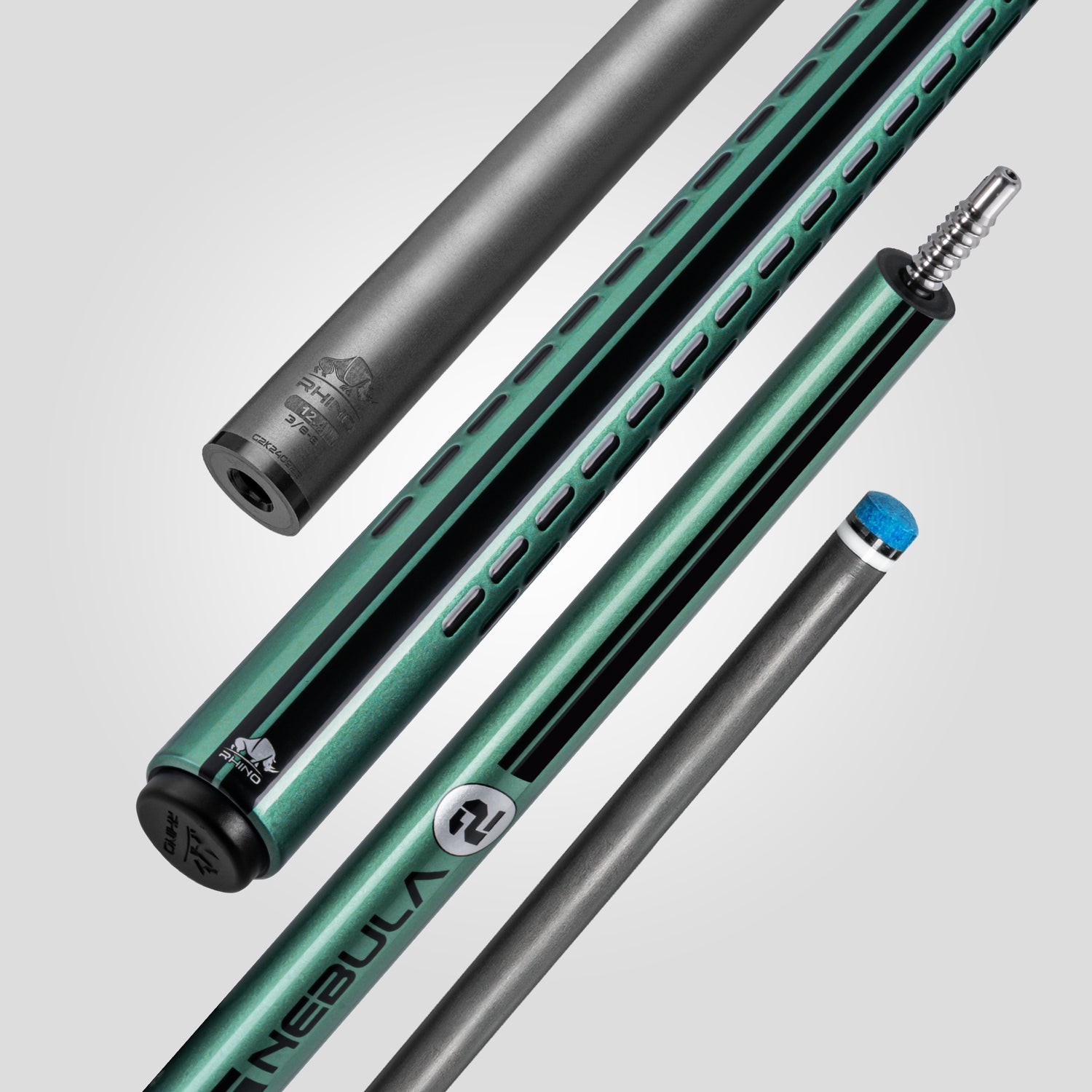Nebula 2 Pool Cue - Ocean Green - 3D Grip