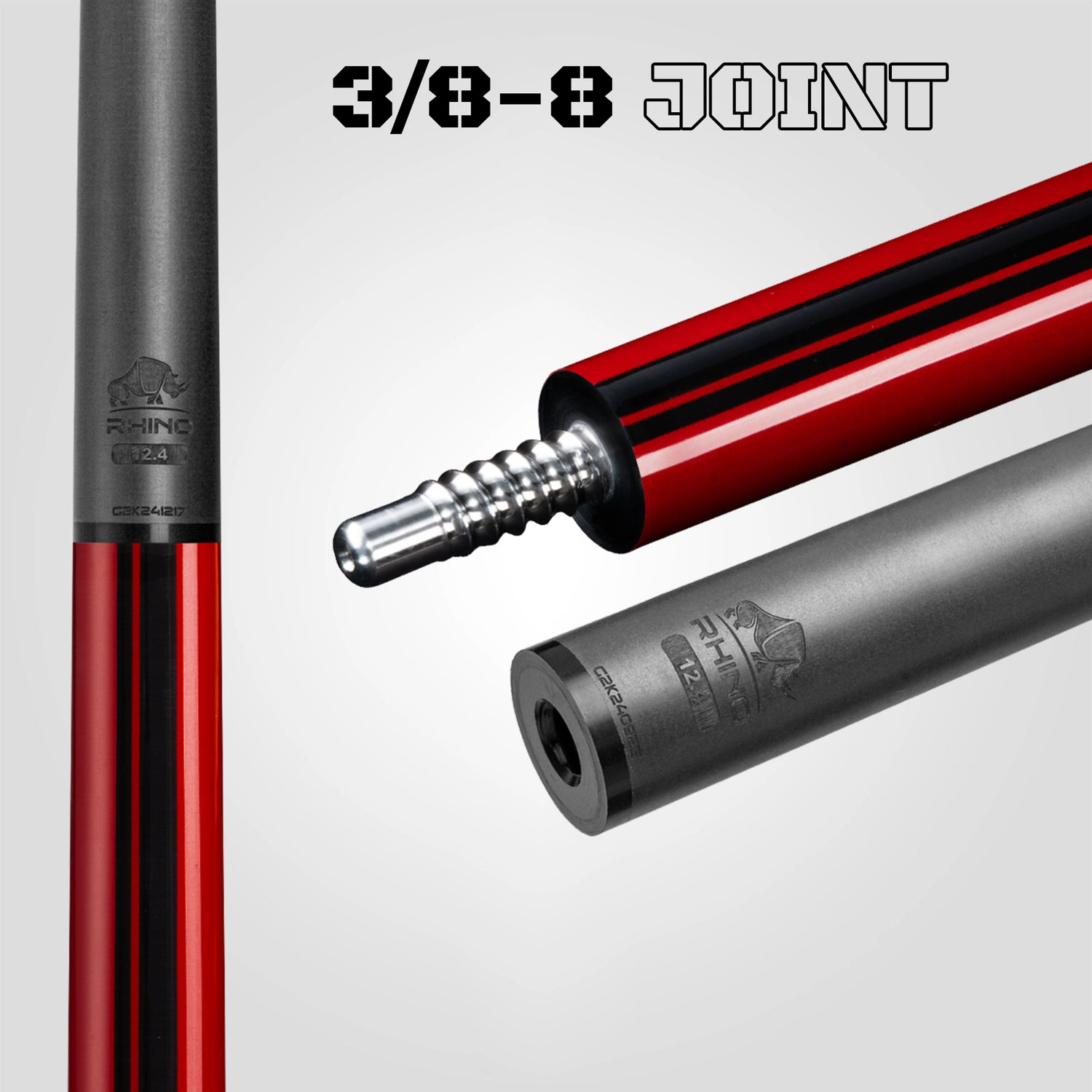 Nebula 2 Pool Cue - Crimson Red - 3D Grip