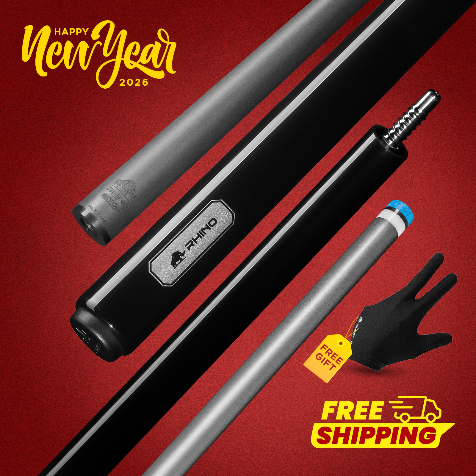 ライノ　プレーキュー LUMINAX POOL CUE - JET BLACK