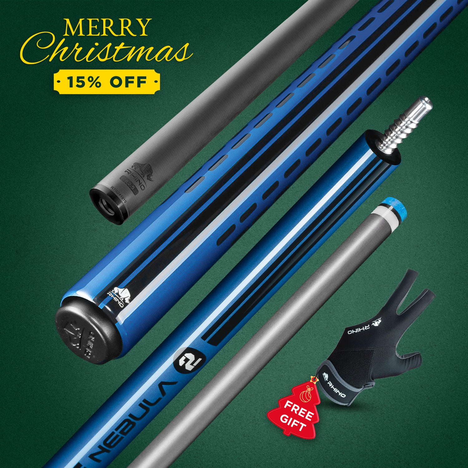 Nebula 2 Pool Cue - Sky Blue - Wrapless