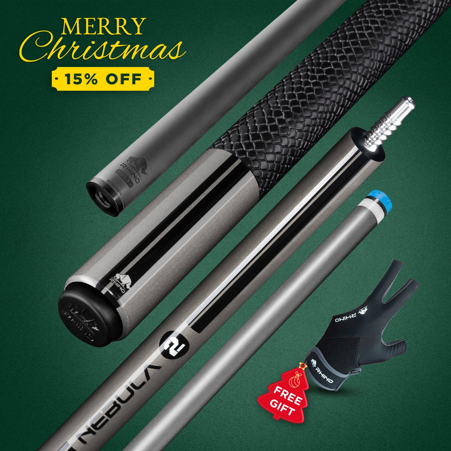 Nebula 2 Pool Cue - Charcoal Gray - Sport Wrap