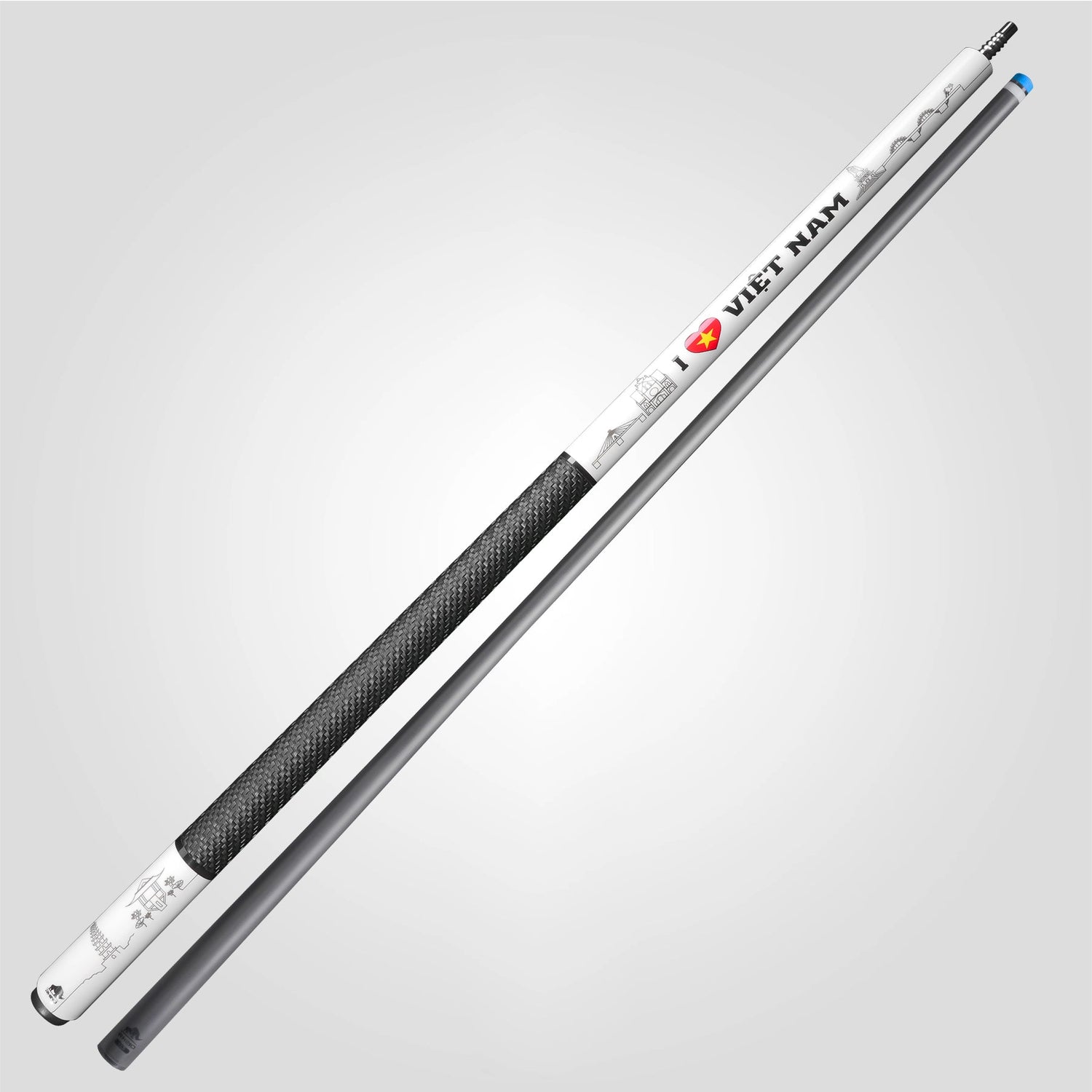 VOYAGER VIETNAM POOL CUE - WHITE - SPORT WRAP