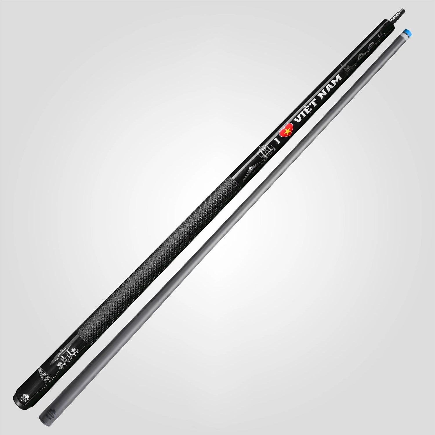 VOYAGER VIETNAM POOL CUE - BLACK - SPORT WRAP