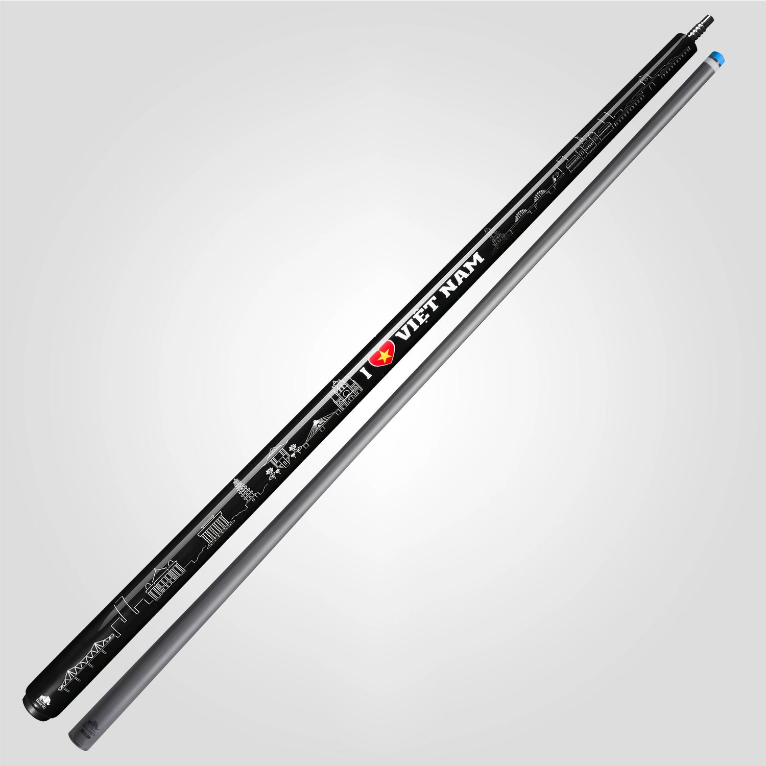 VOYAGER VIETNAM POOL CUE - BLACK - WRAPLESS