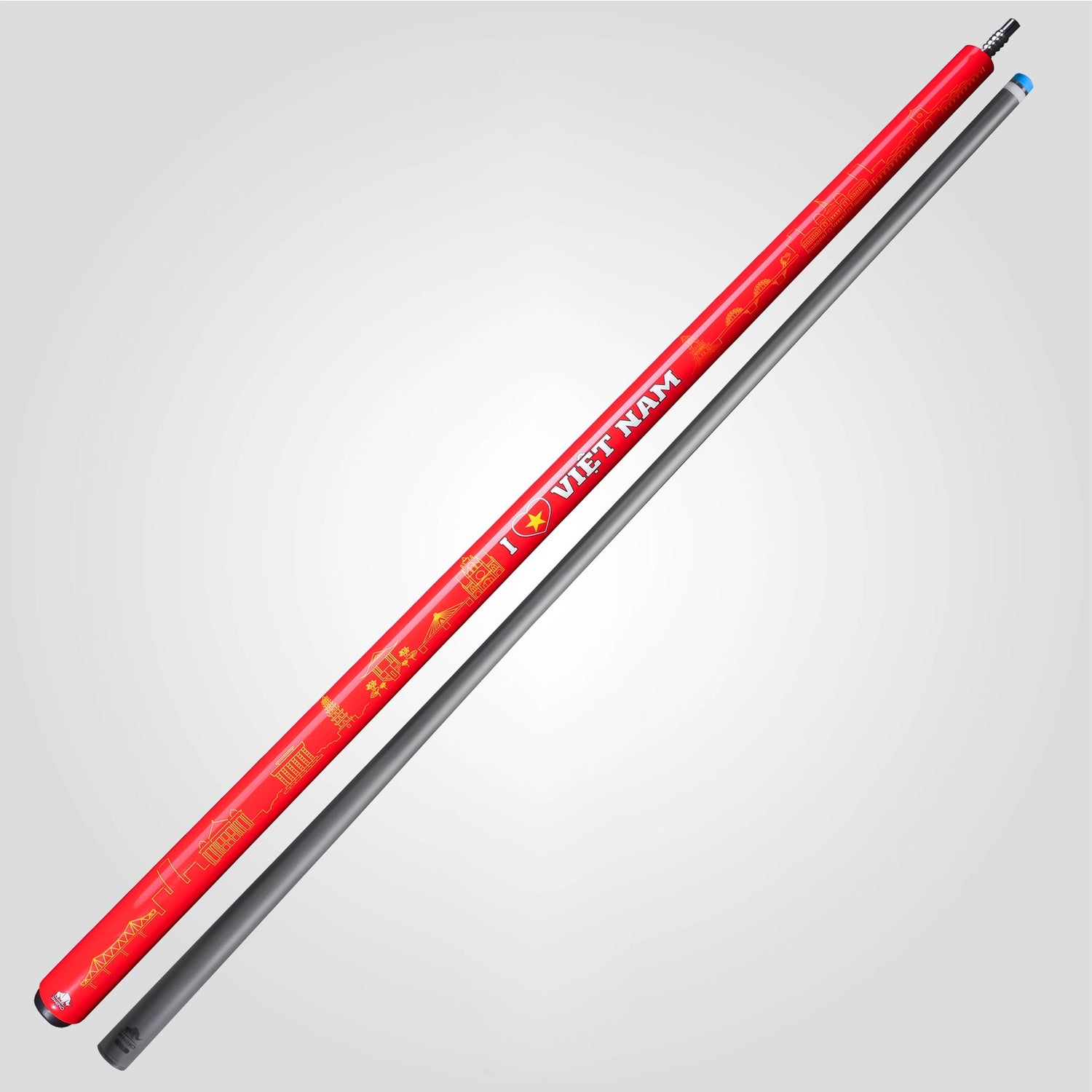 VOYAGER VIETNAM POOL CUE - RED - WRAPLESS