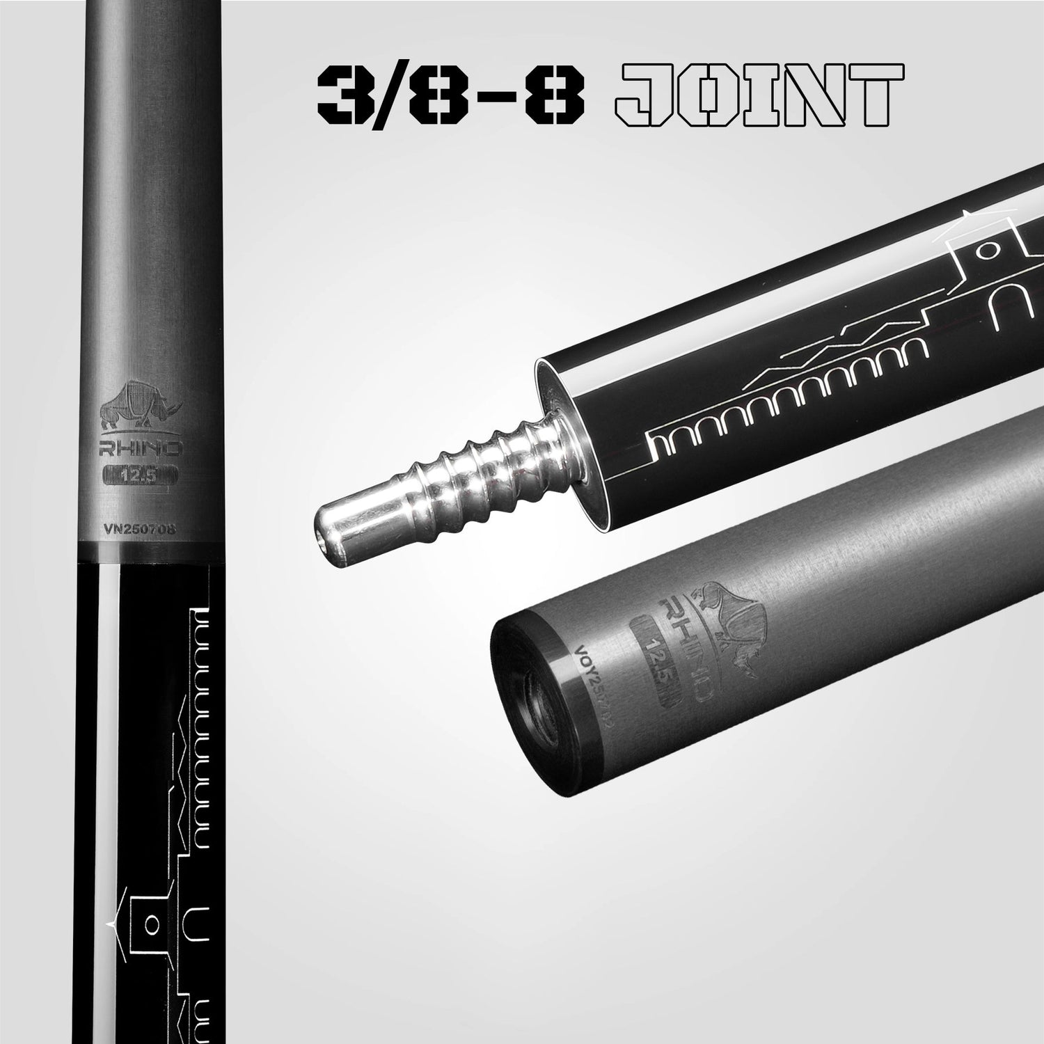 VOYAGER VIETNAM POOL CUE - BLACK - WRAPLESS