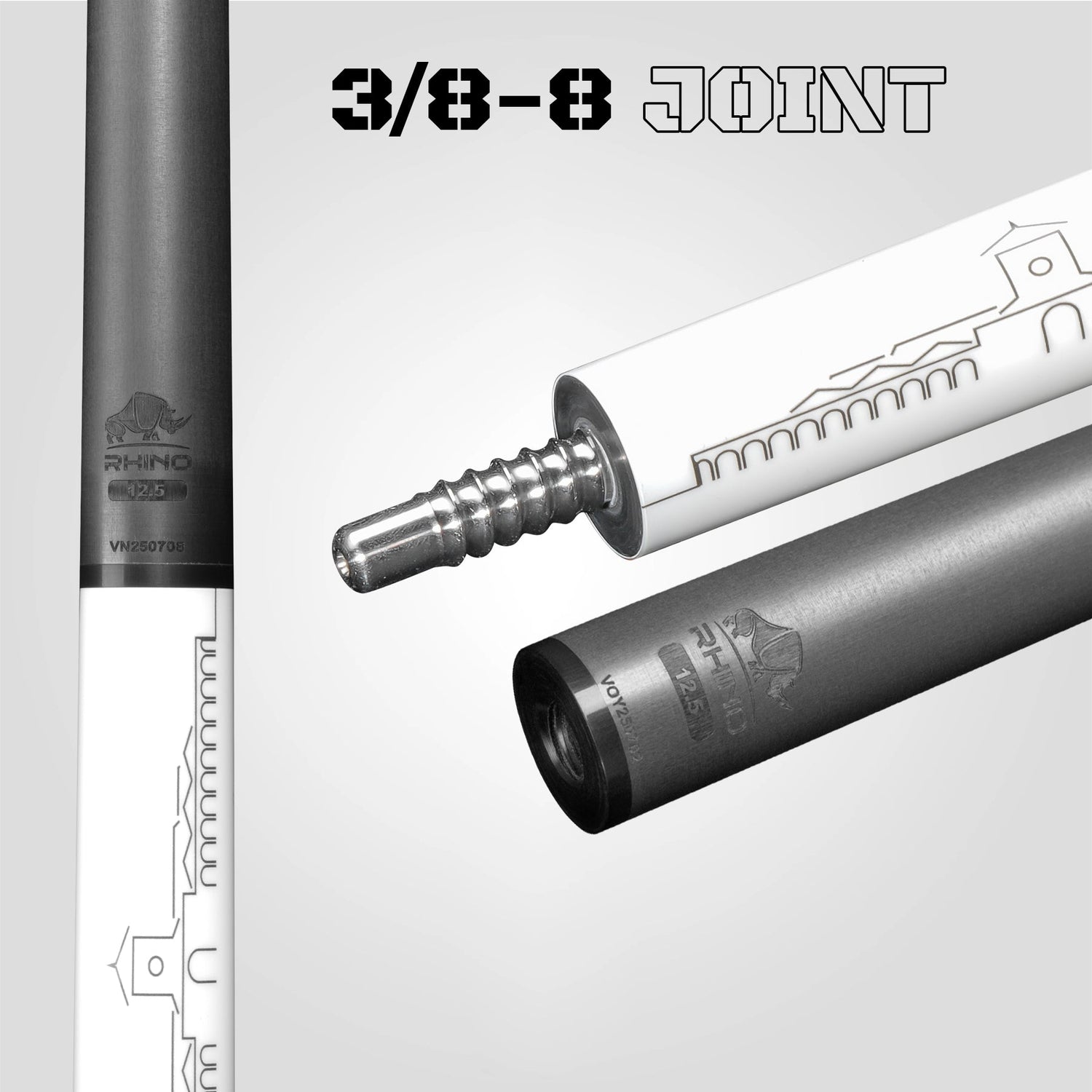 VOYAGER VIETNAM POOL CUE - WHITE - WRAPLESS