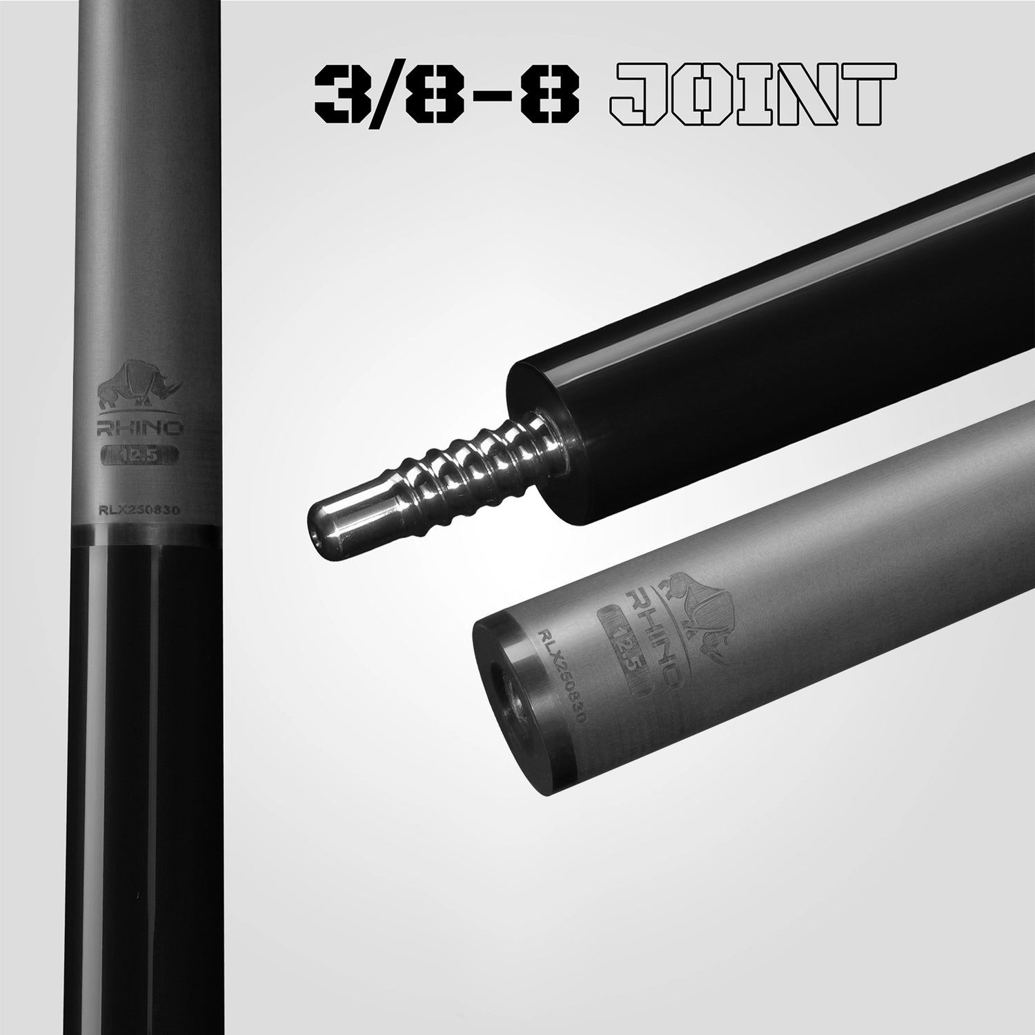 LUMINAX POOL CUE - JET BLACK - SPORT WRAP