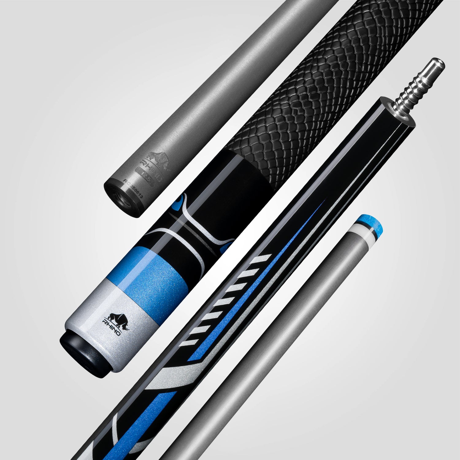 RHINO RACING POOL CUE - VELOCITY BLUE - SPORT WRAP