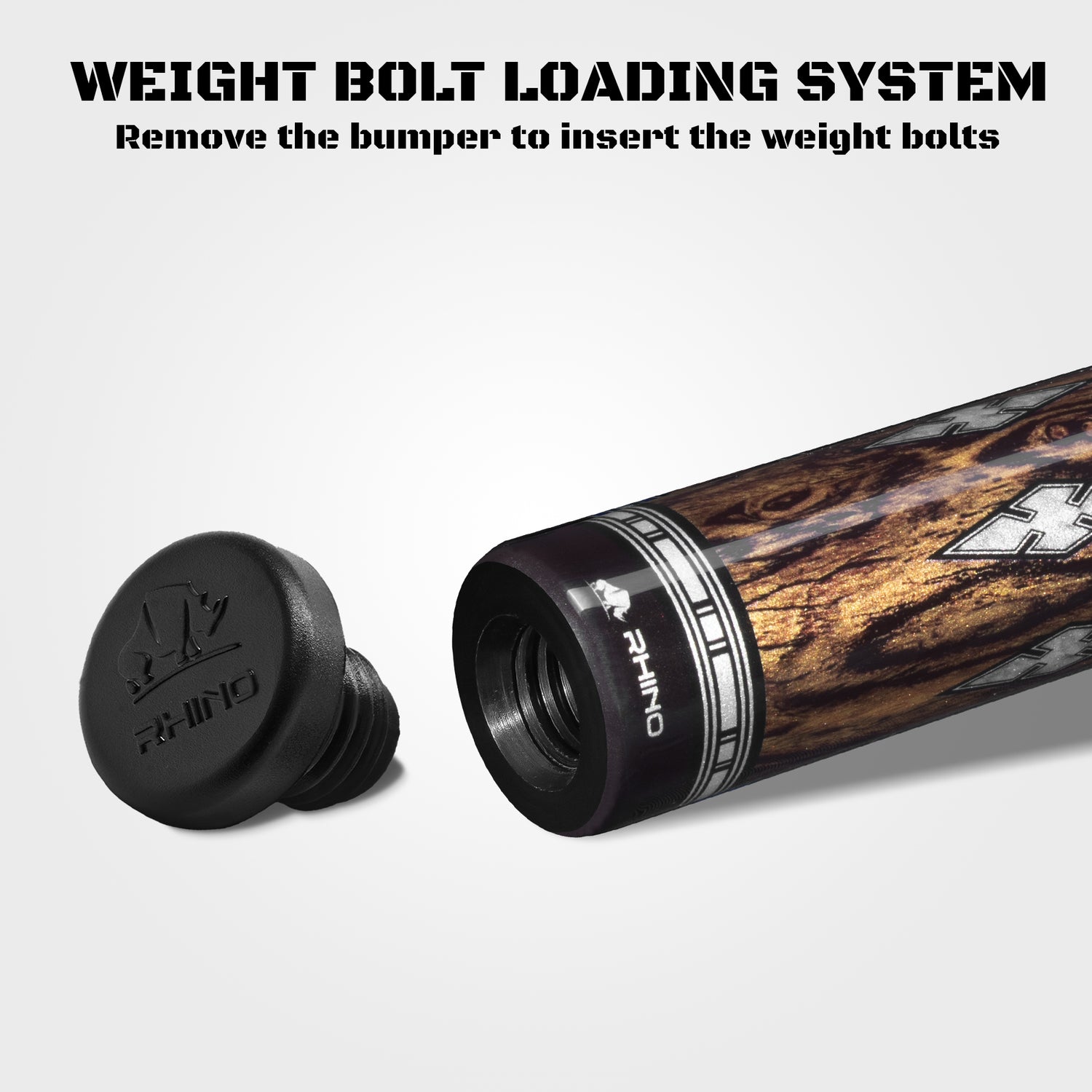 RHINO MUST POOL CUE - MU2 BOCOTE EBONY DIAMOND