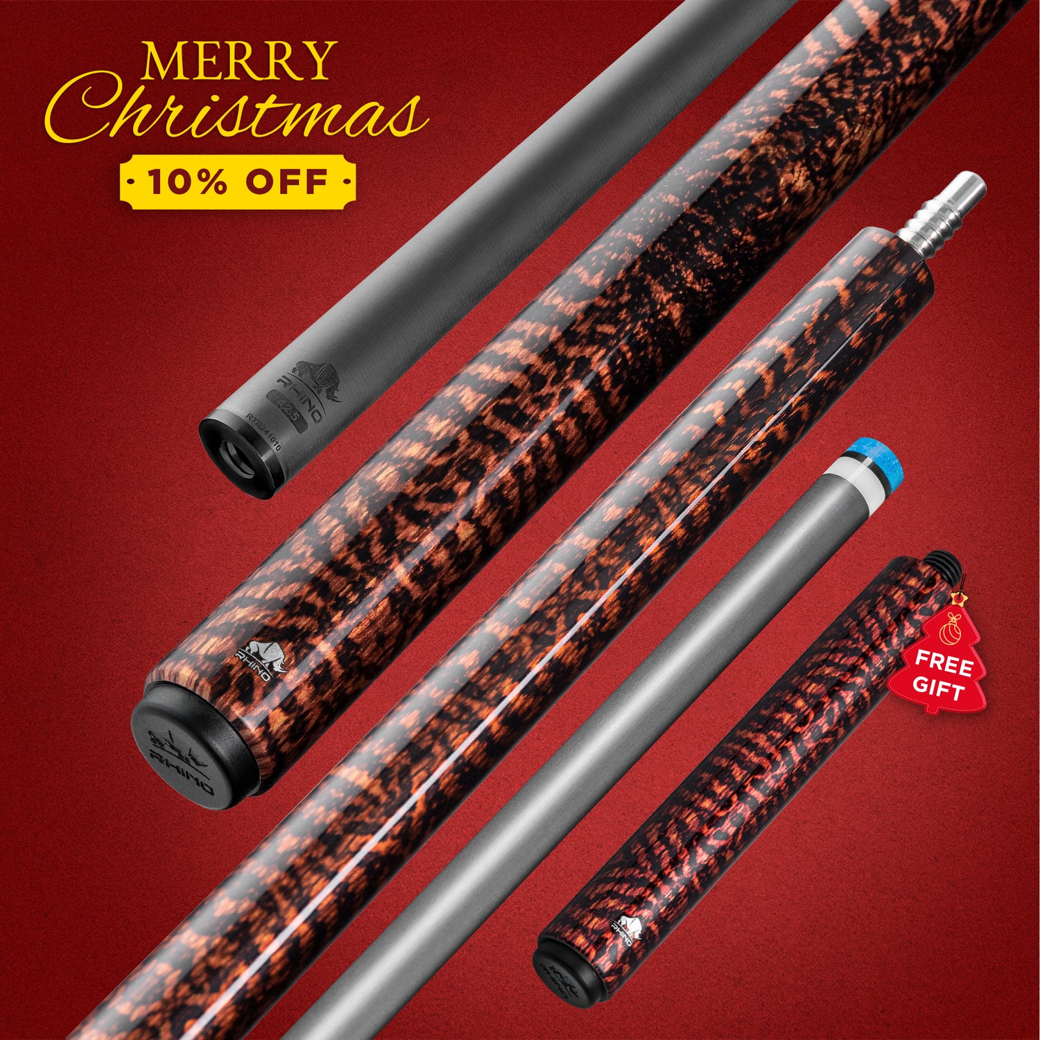 Rhino RETRÔ Pool Cue - Snake - Wrapless