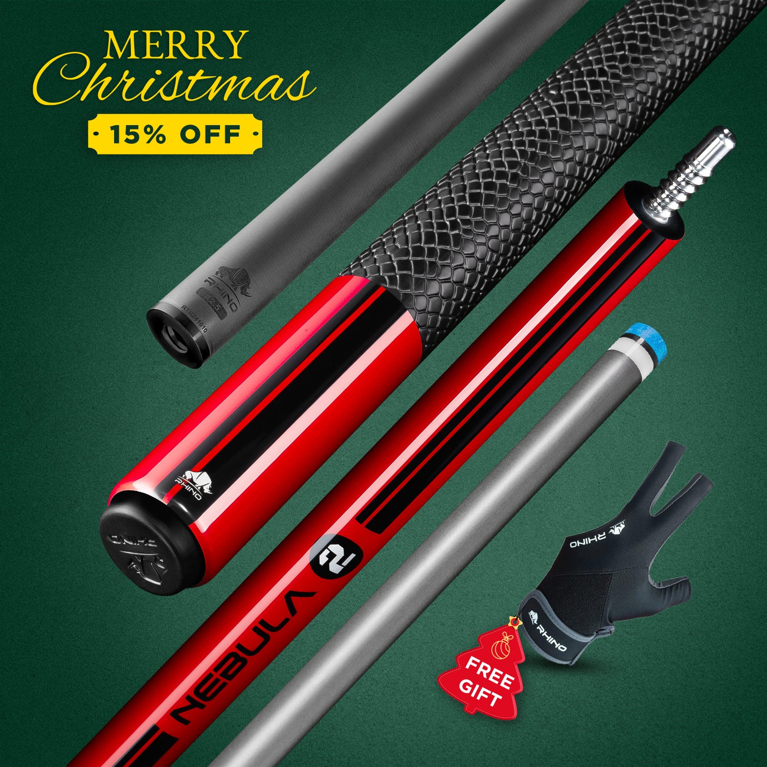 Nebula 2 Pool Cue - Crimson Red - Sport Wrap