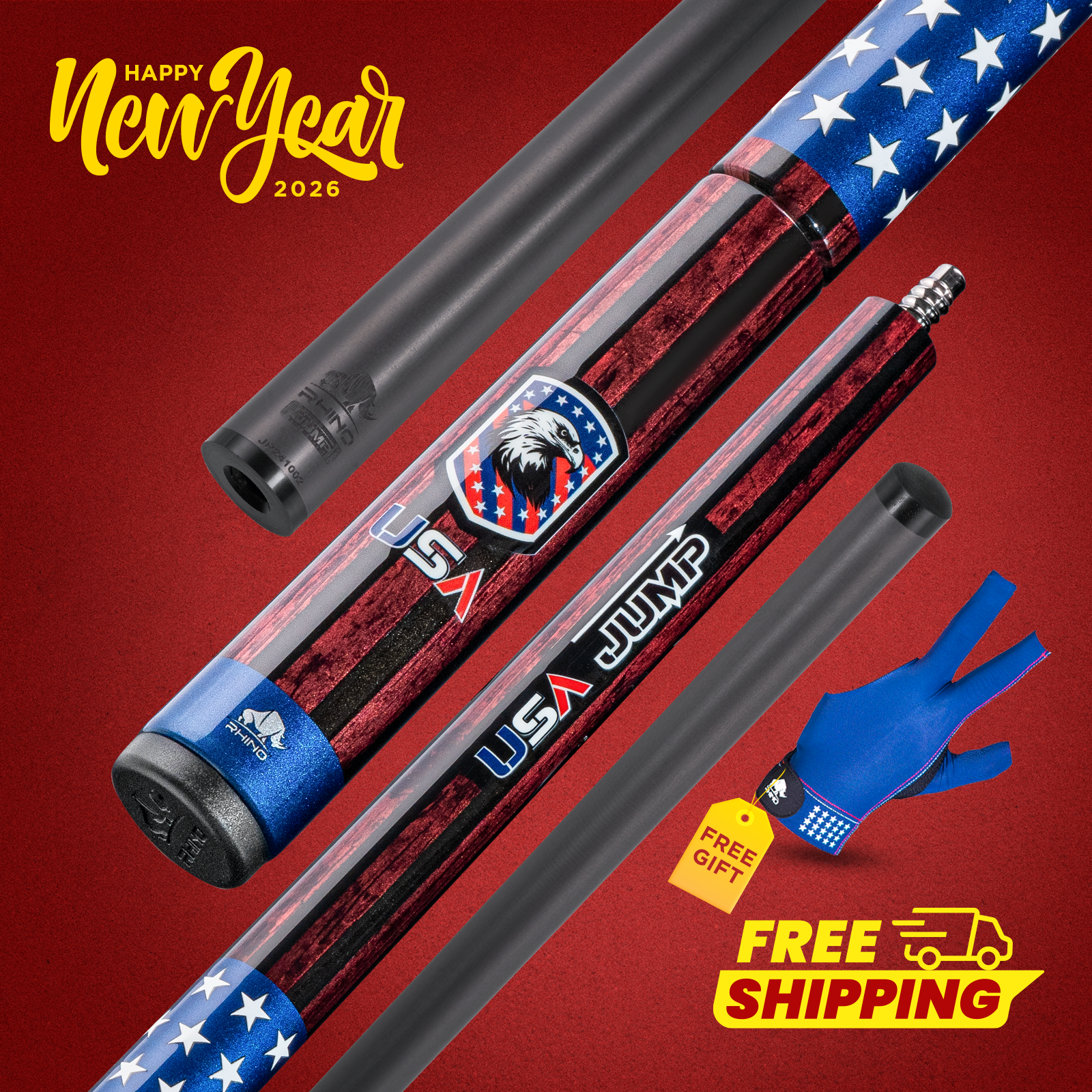 Rhino Jump Cue USA柄(ライノジャンプキュー) RHINO VOYAGER - USA Jump Cue