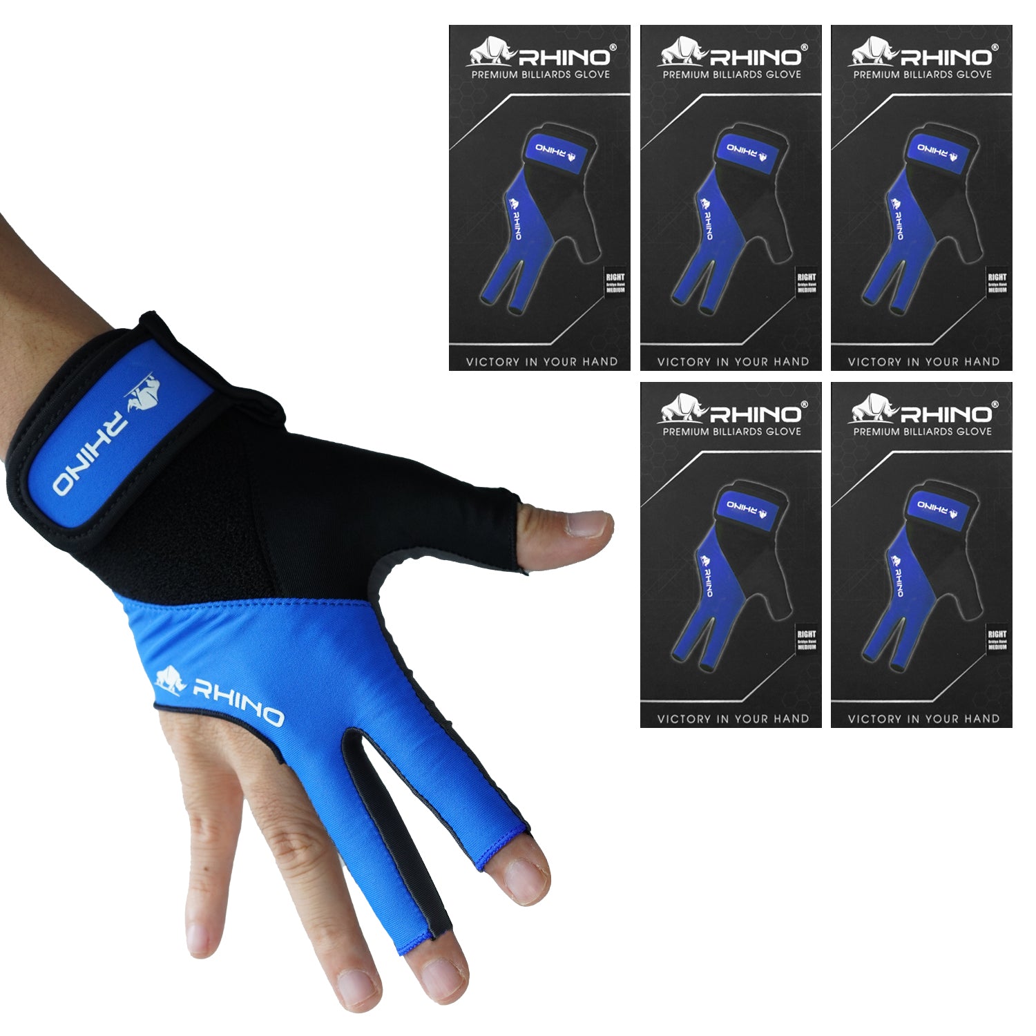 RHINO Billiards Glove Right Hand - Blue