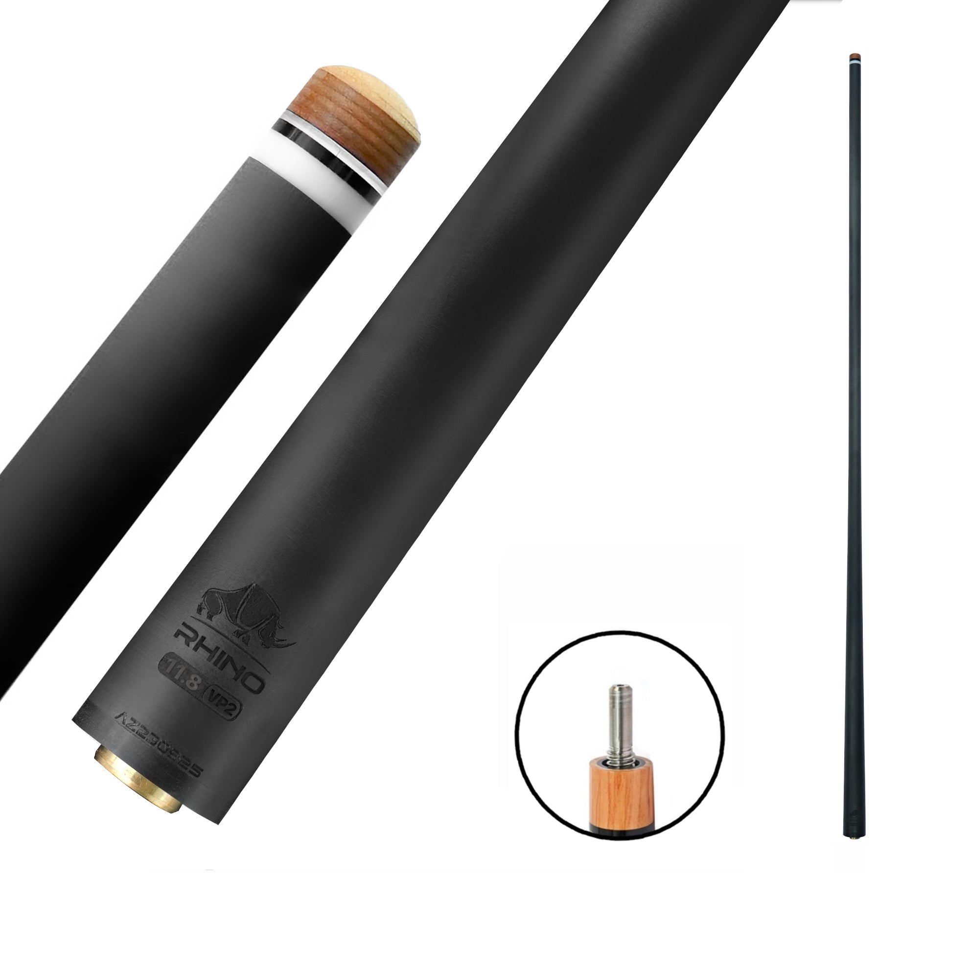 Rhino 30" / VP2 Carbon Pool Cue Single Shaft Rhino Billiards