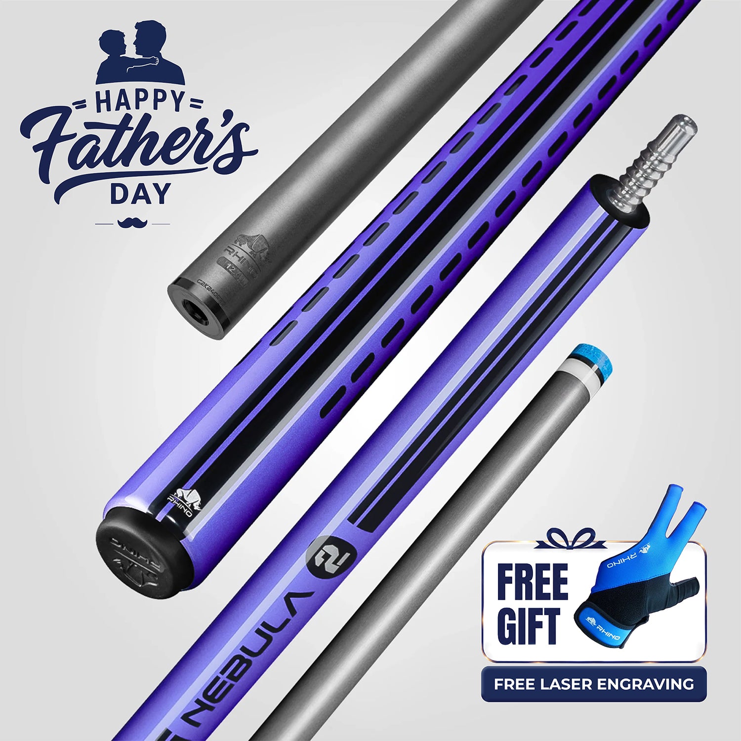 Nebula 2 Pool Cue - Amethyst Purple - Wrapless