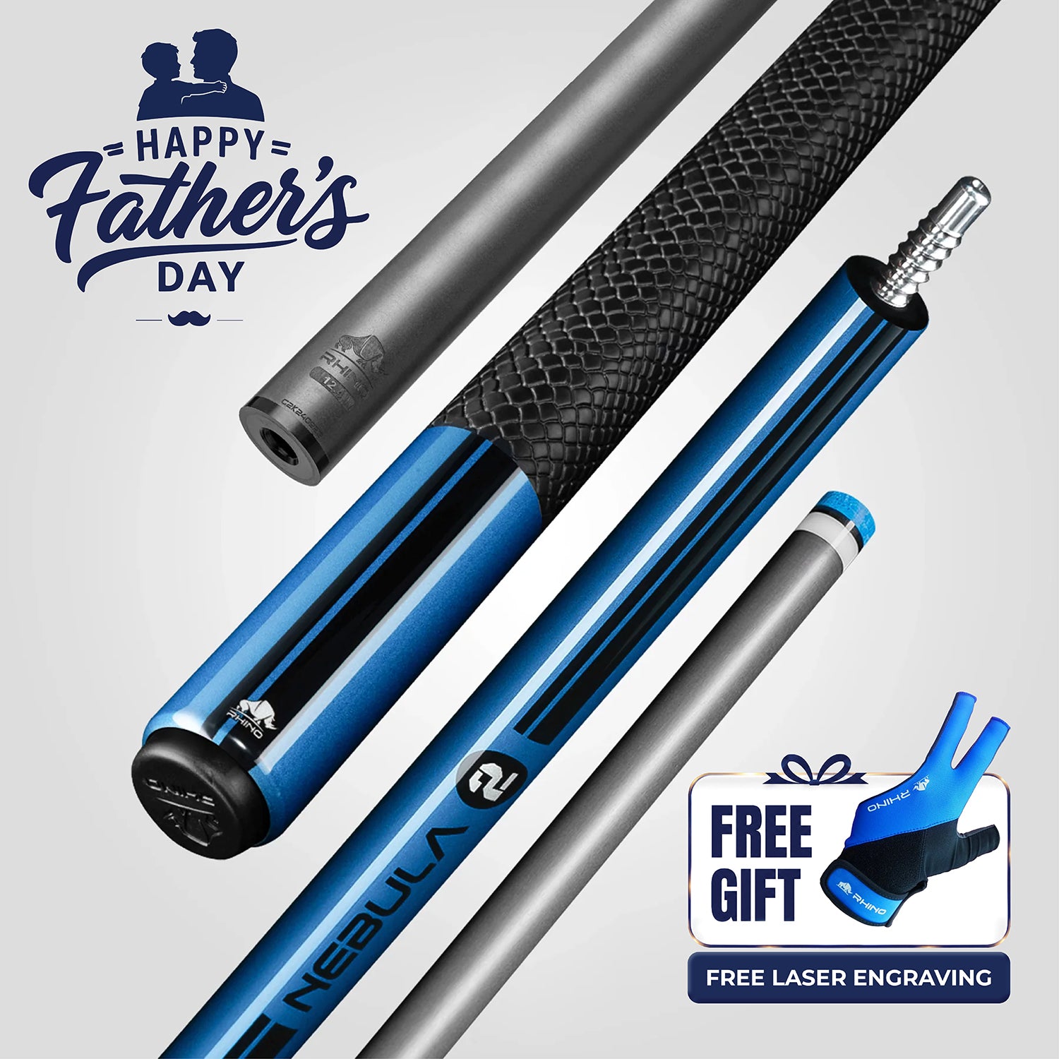 Nebula 2 Pool Cue - Sky Blue - Sport Wrap