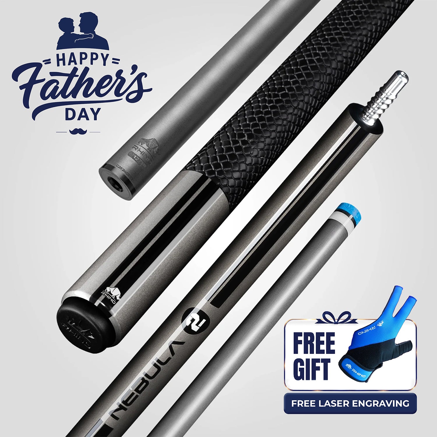 Nebula 2 Pool Cue - Charcoal Gray - Sport Wrap