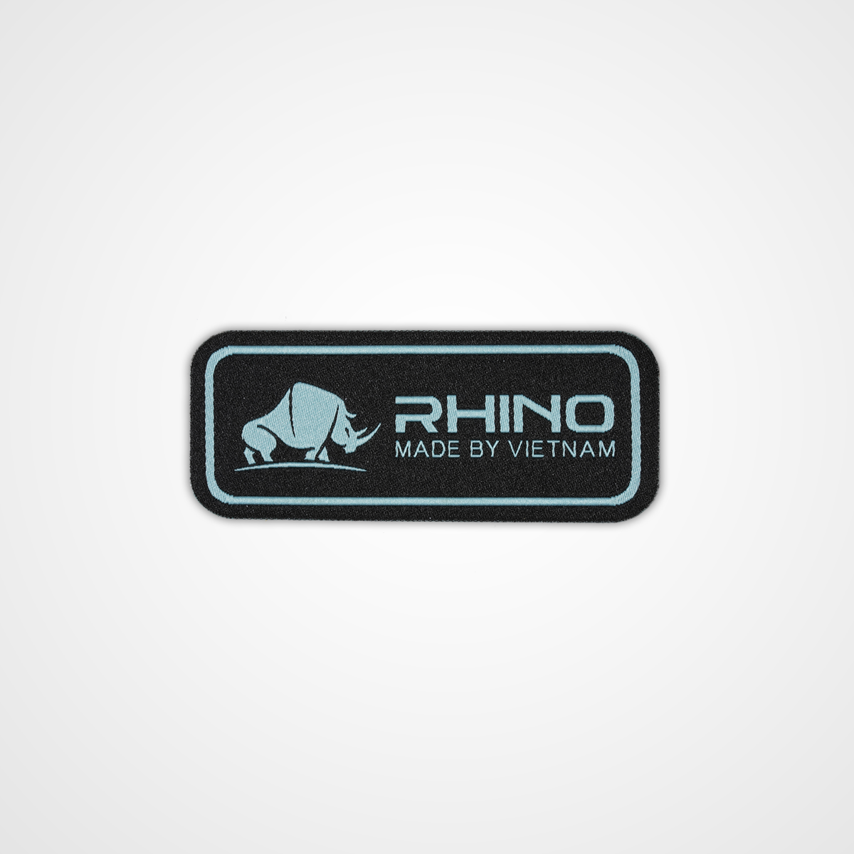 Rhino Embroidered Circle/Rectangle Patch - Blue - Pack 3