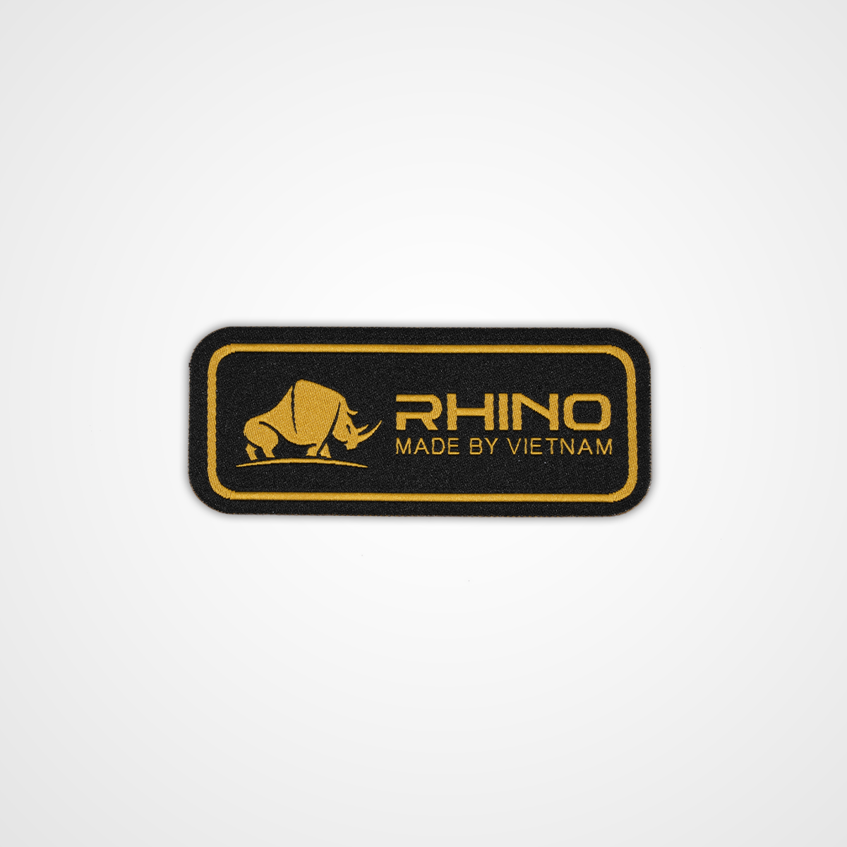 Rhino Embroidered Circle/Rectangle Patch - Yellow - Pack 3