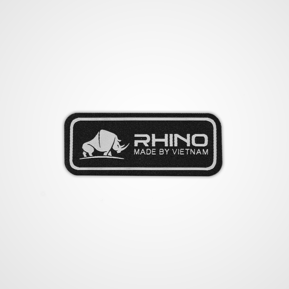 Rhino Embroidered Circle/Rectangle Patch - White - Pack 3