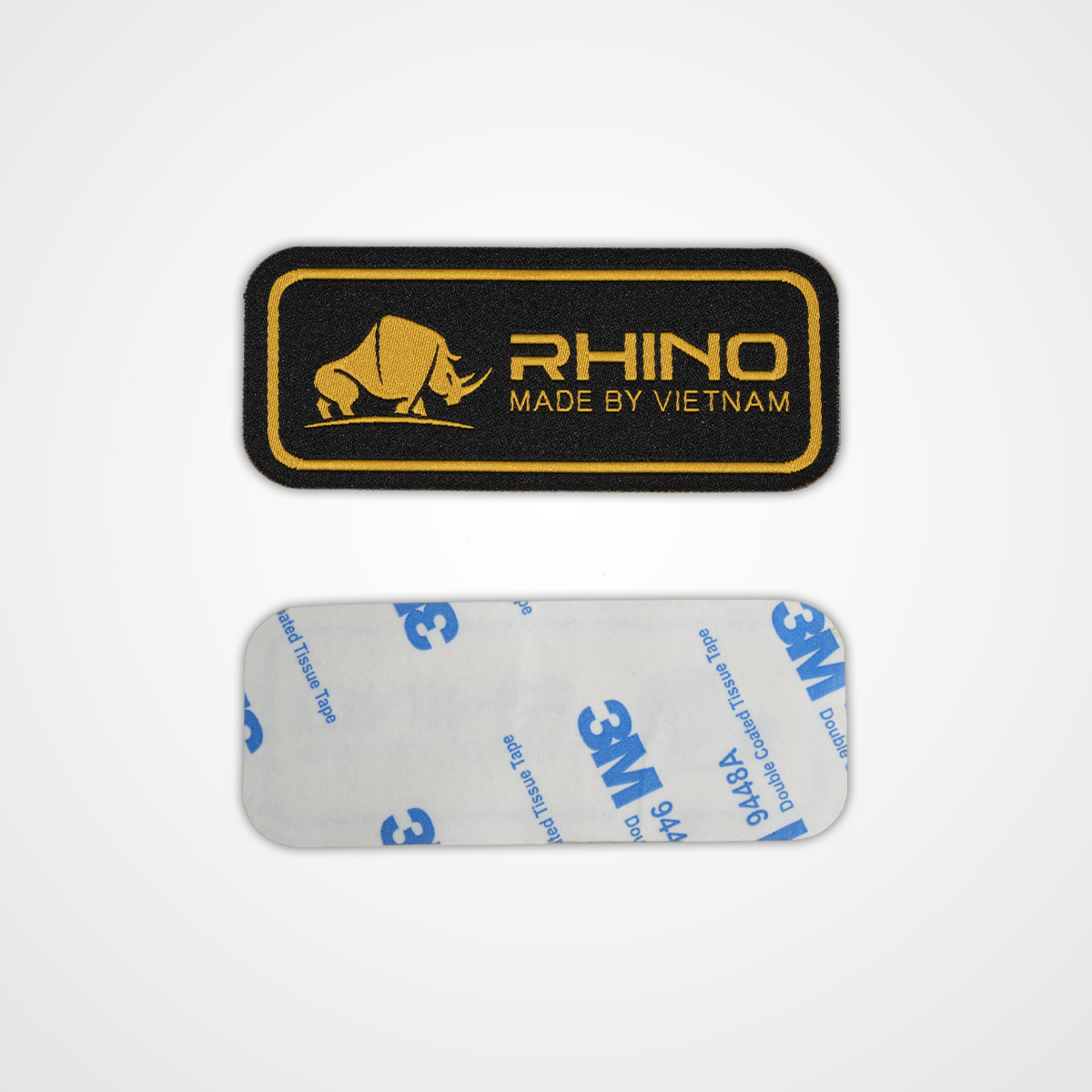 Rhino Embroidered Circle/Rectangle Patch - Yellow - Pack 3