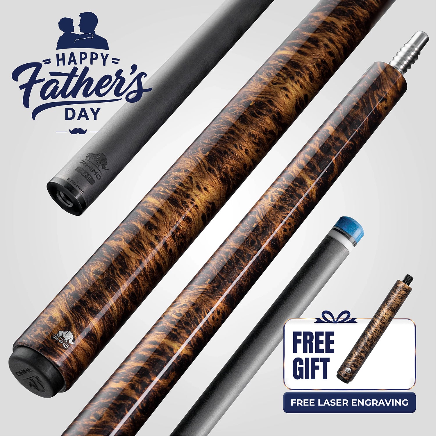 Rhino RETRÔ Pool Cue - Thuya - Wrapless
