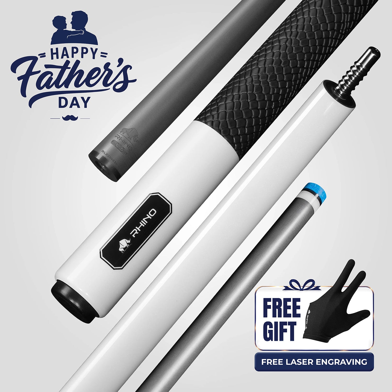 LUMINAX POOL CUE - WHITE PEARL - SPORT WRAP