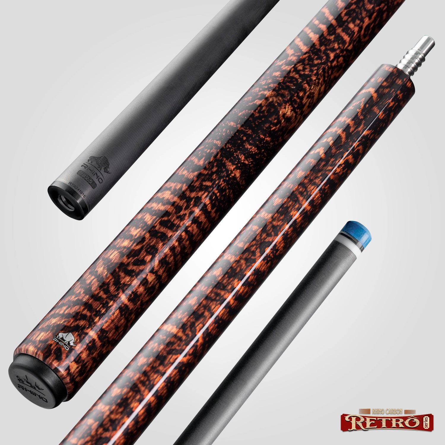 Rhino RETRÔ Pool Cue - Snake - Wrapless