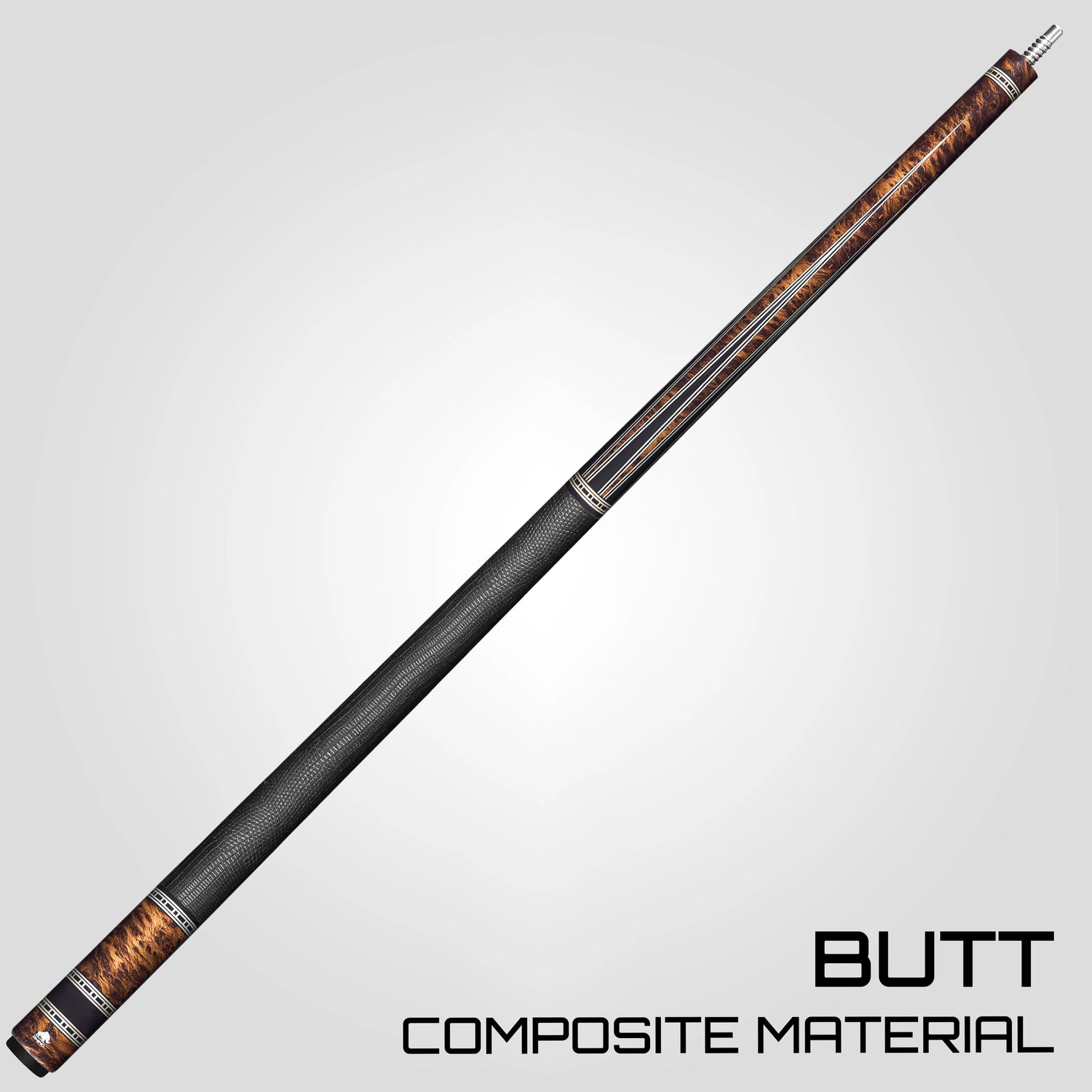 Rhino RETRÔ Pool Cue - Thuya - Lizard Embossed Microfiber Leather Wrap & Point