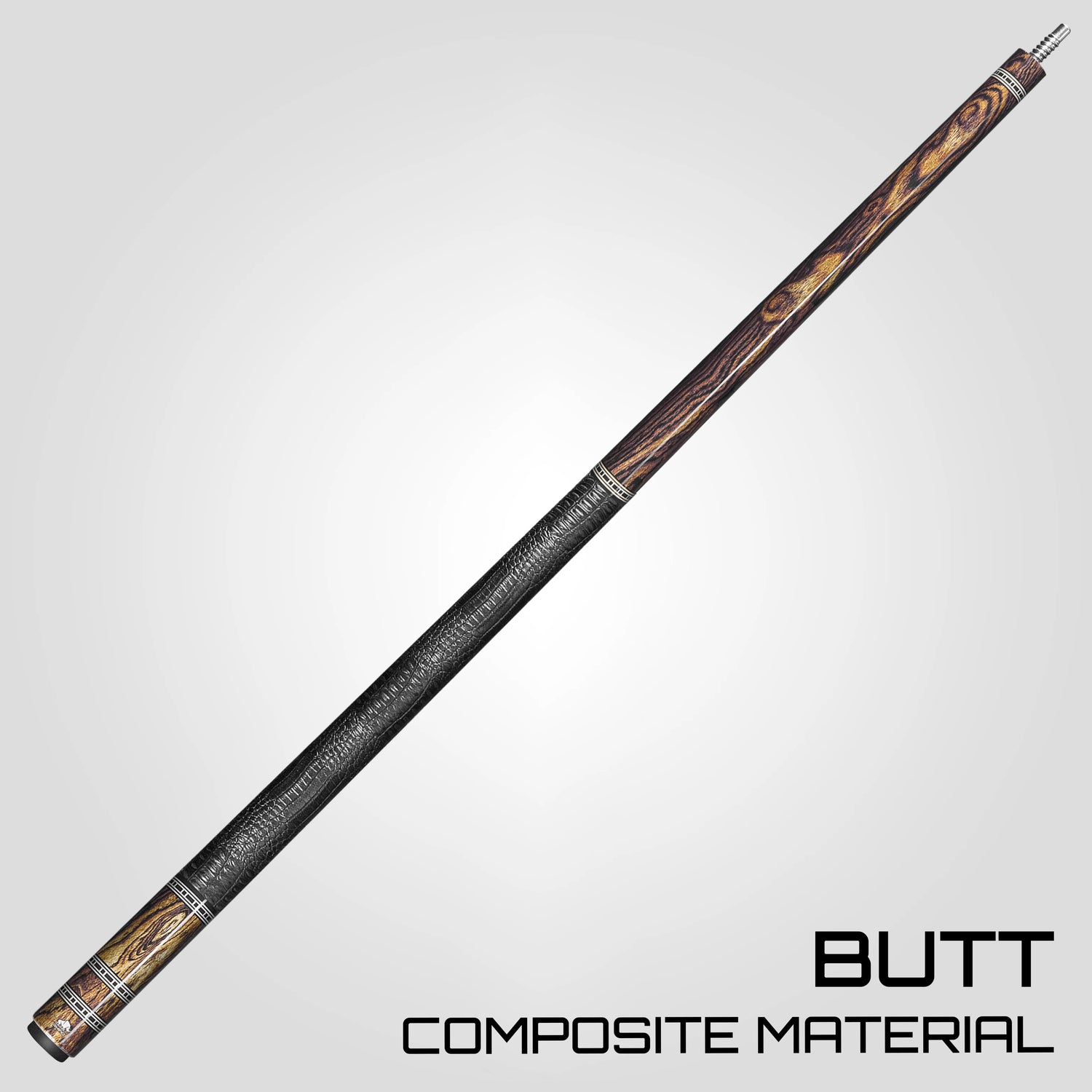 Rhino RETRÔ Pool Cue - Bocote - Crocodile Embossed Microfiber Leather Wrap