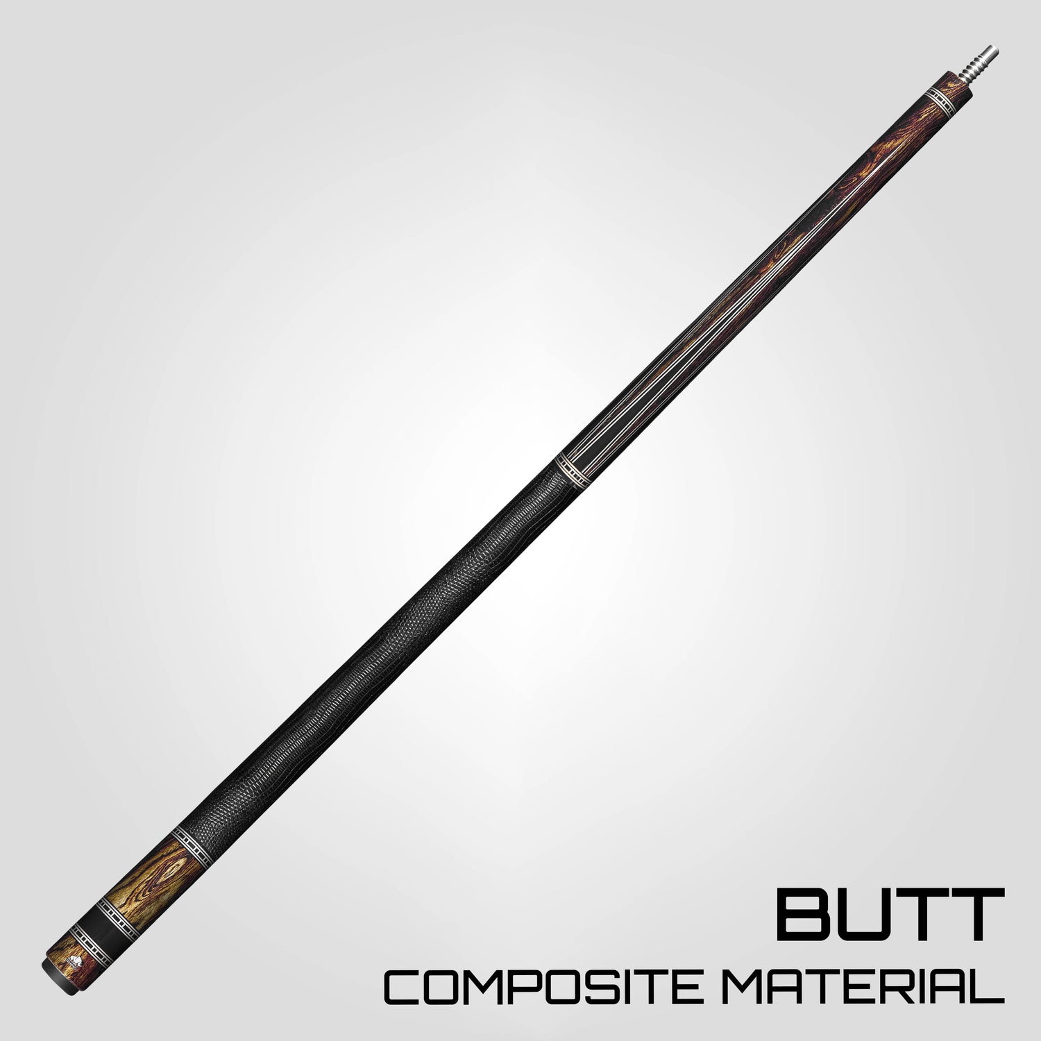 Rhino RETRÔ Pool Cue - Bocote - Lizard Embossed Microfiber Leather Wrap & Point