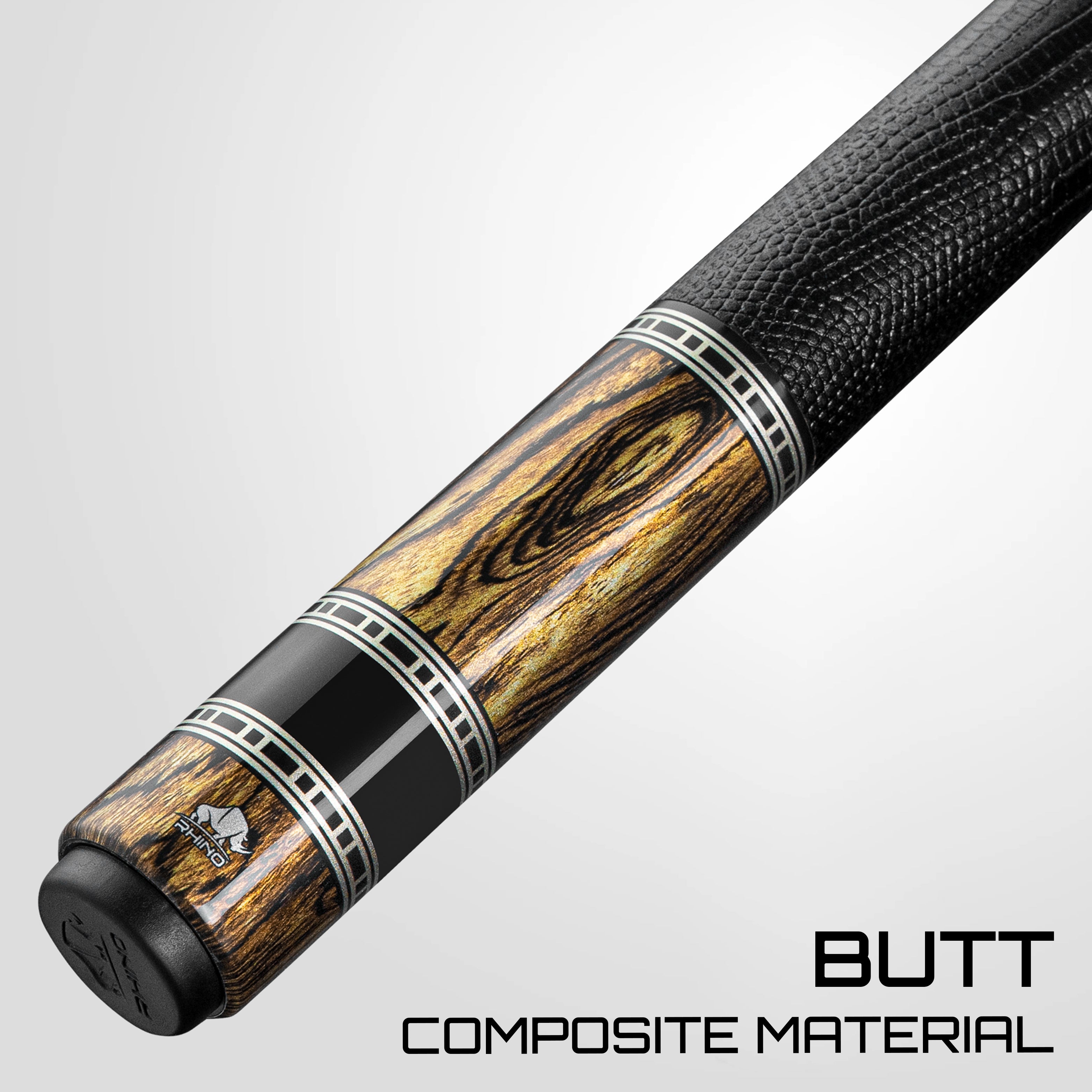 Rhino RETRÔ Pool Cue - Bocote - Lizard Embossed Microfiber Leather Wra