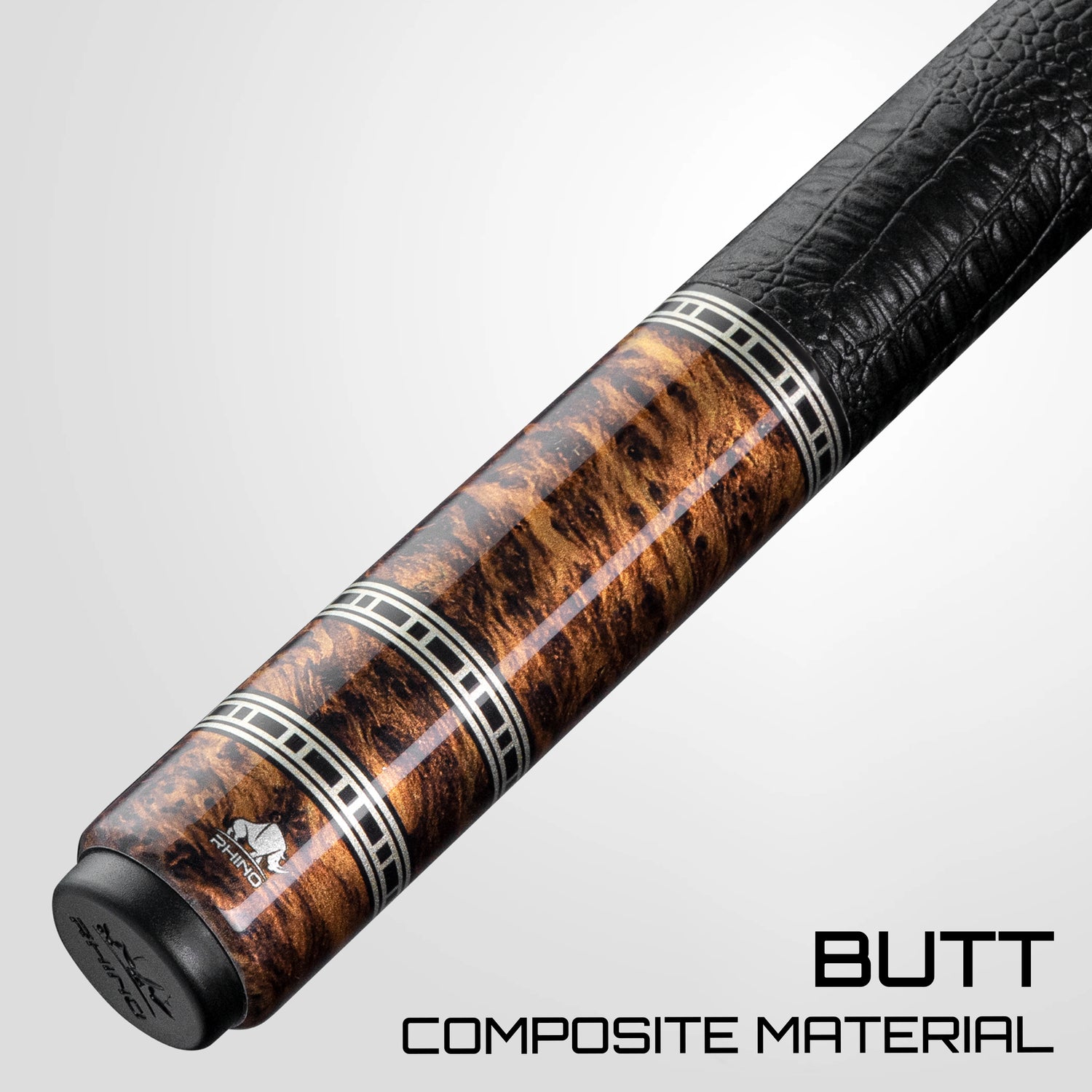 Rhino RETRÔ Pool Cue - Thuya - Crocodile Embossed Microfiber Leather Wrap