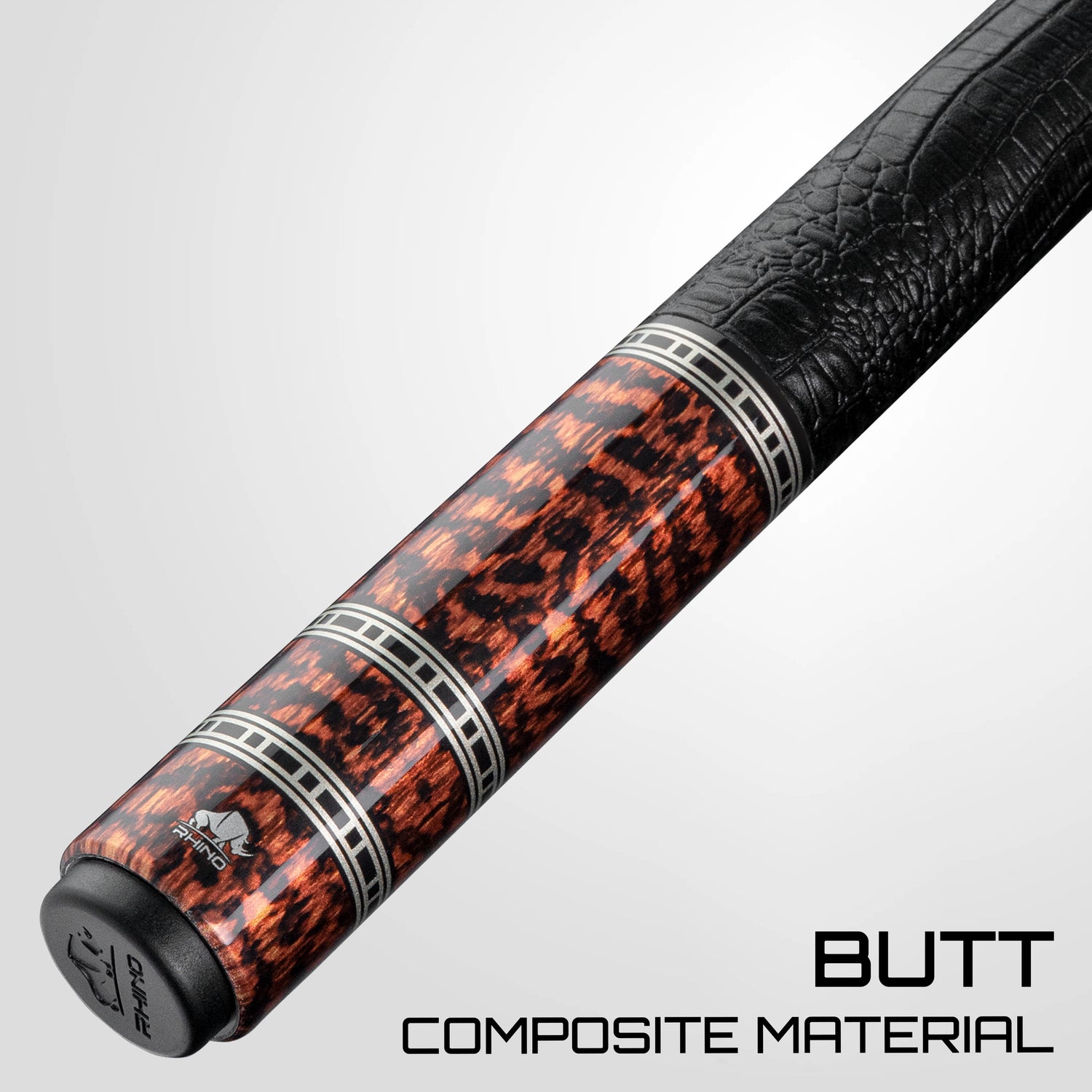 Rhino RETRÔ Pool Cue - Snake - Crocodile Embossed Microfiber Leather Wrap