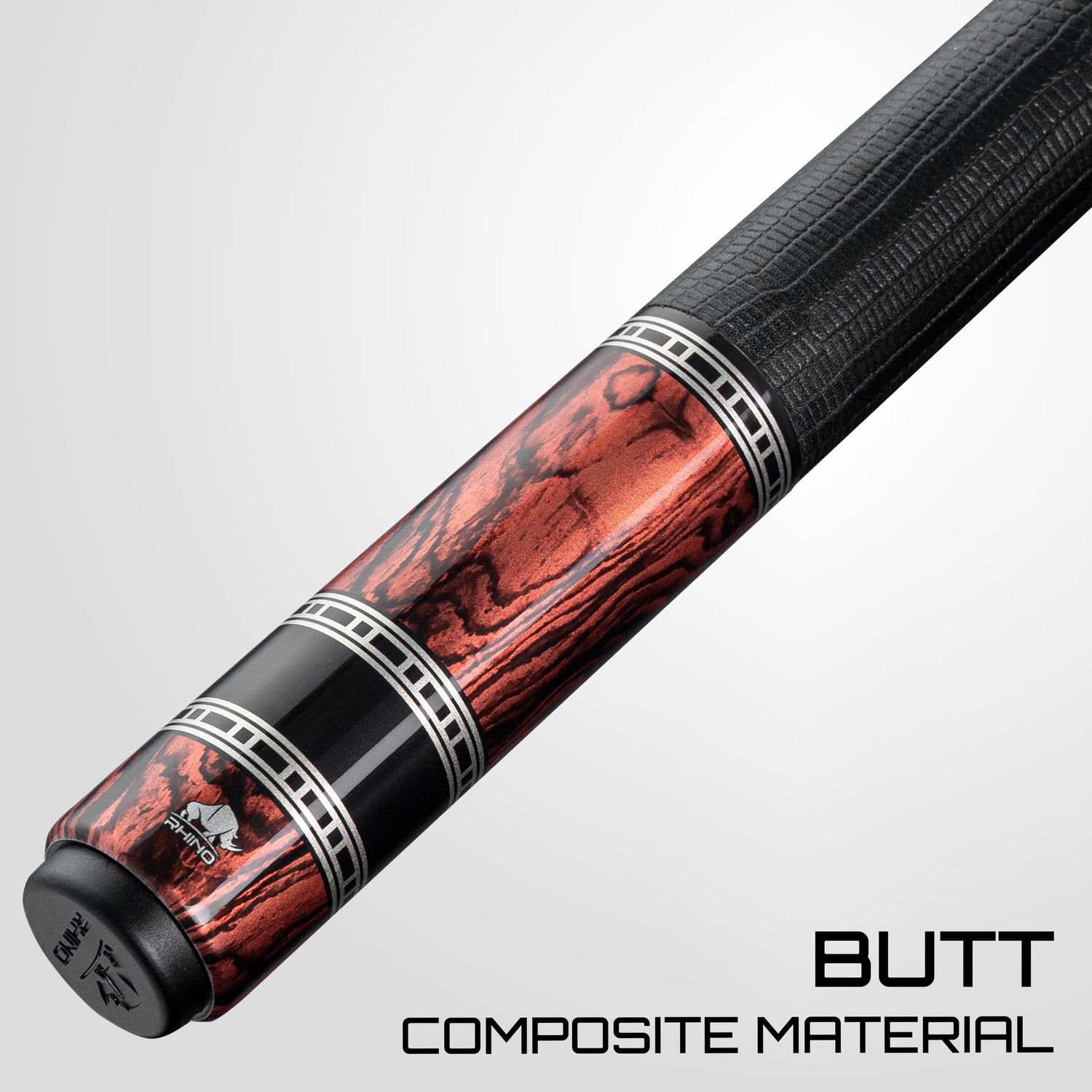 Rhino RETRÔ Pool Cue - Cocobolo - Lizard Embossed Microfiber Leather Wrap & Point