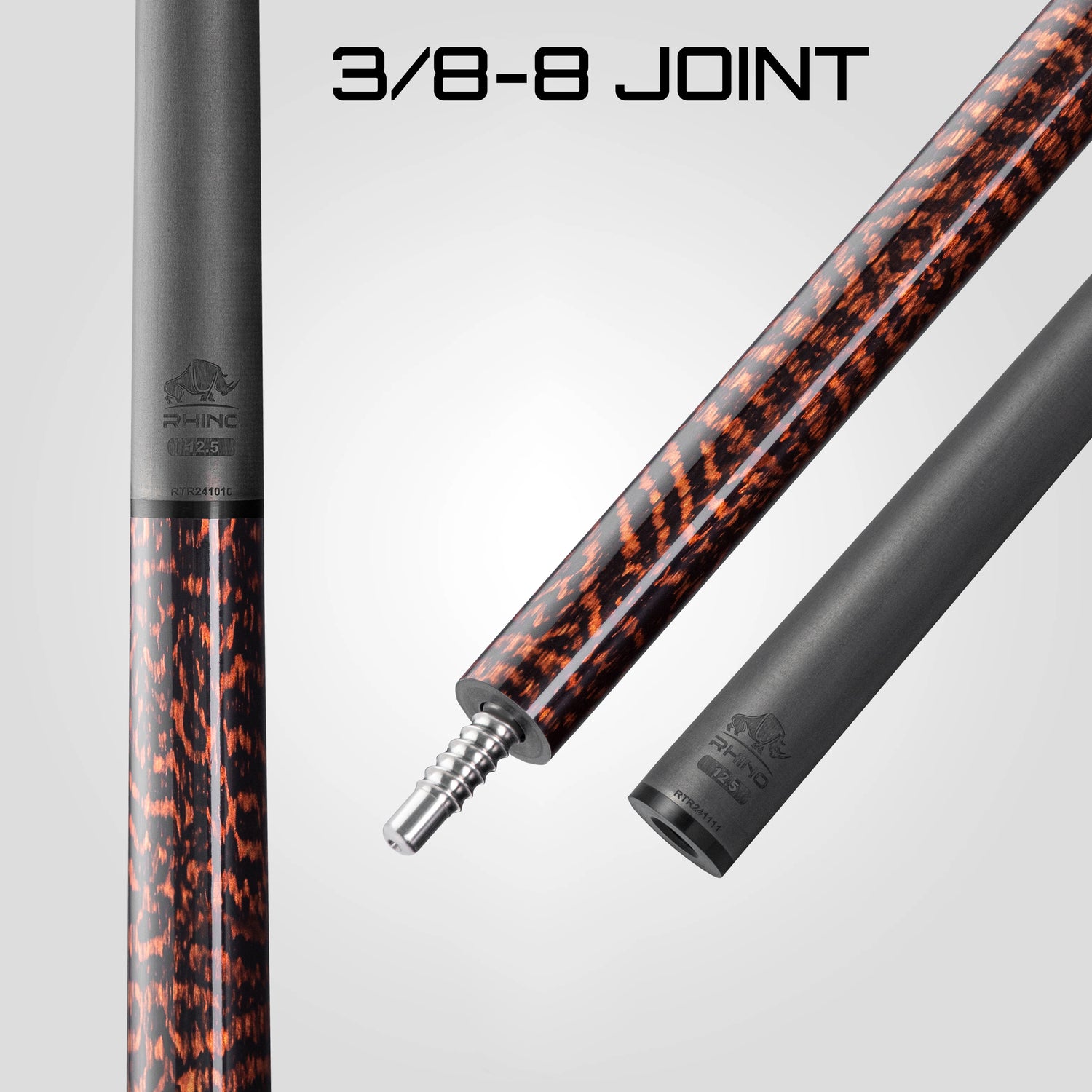 Rhino RETRÔ Pool Cue - Snake - Wrapless