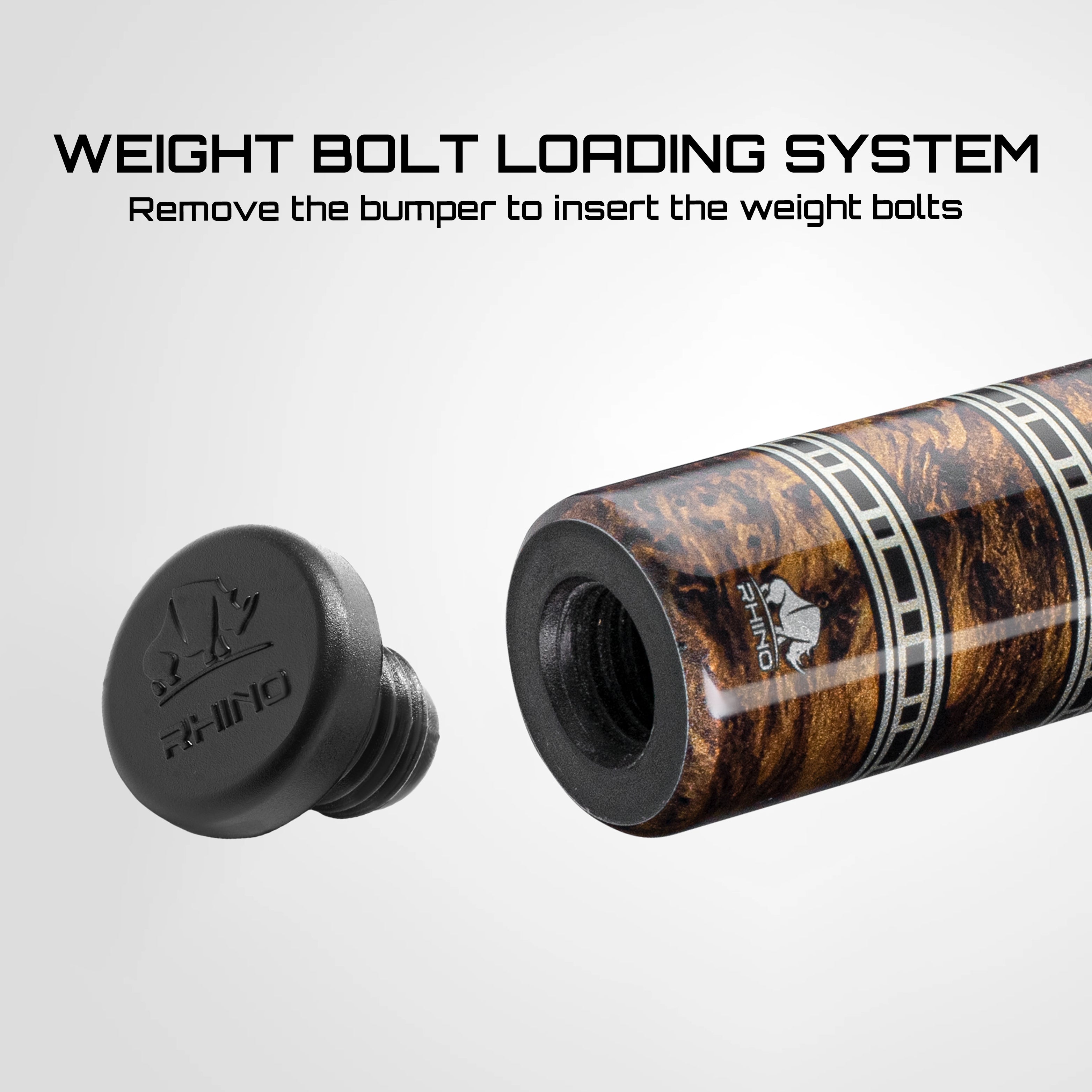 Rhino RETRÔ Pool Cue - Thuya - Crocodile Embossed Microfiber Leather W