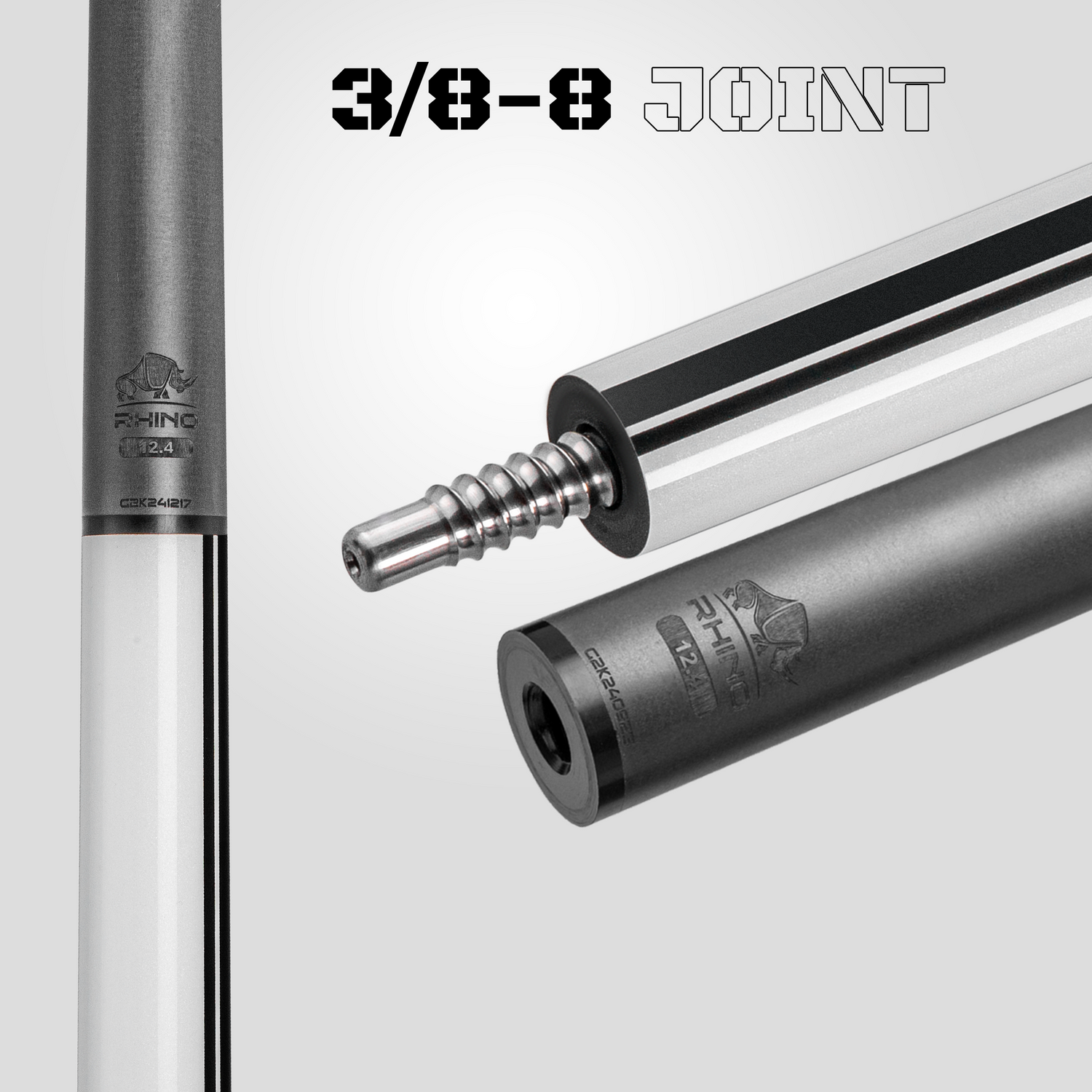 【新品】【Rhino】NEBULA2 カーボン プールキュー ピュアホワイト Nebula 2 Pool Cue - Pure White - 3D Grip