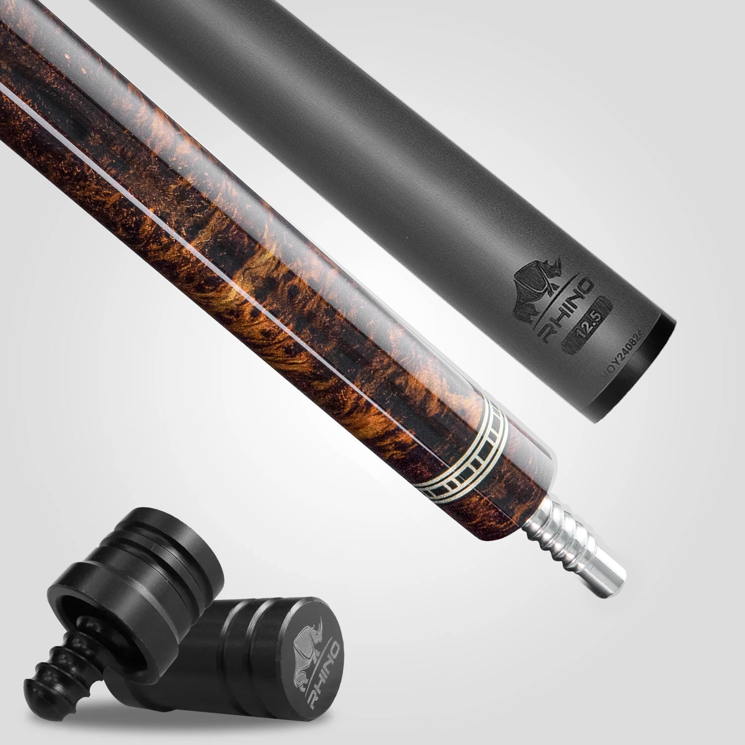 Rhino RETRÔ Pool Cue - Thuya - Crocodile Embossed Microfiber Leather Wrap