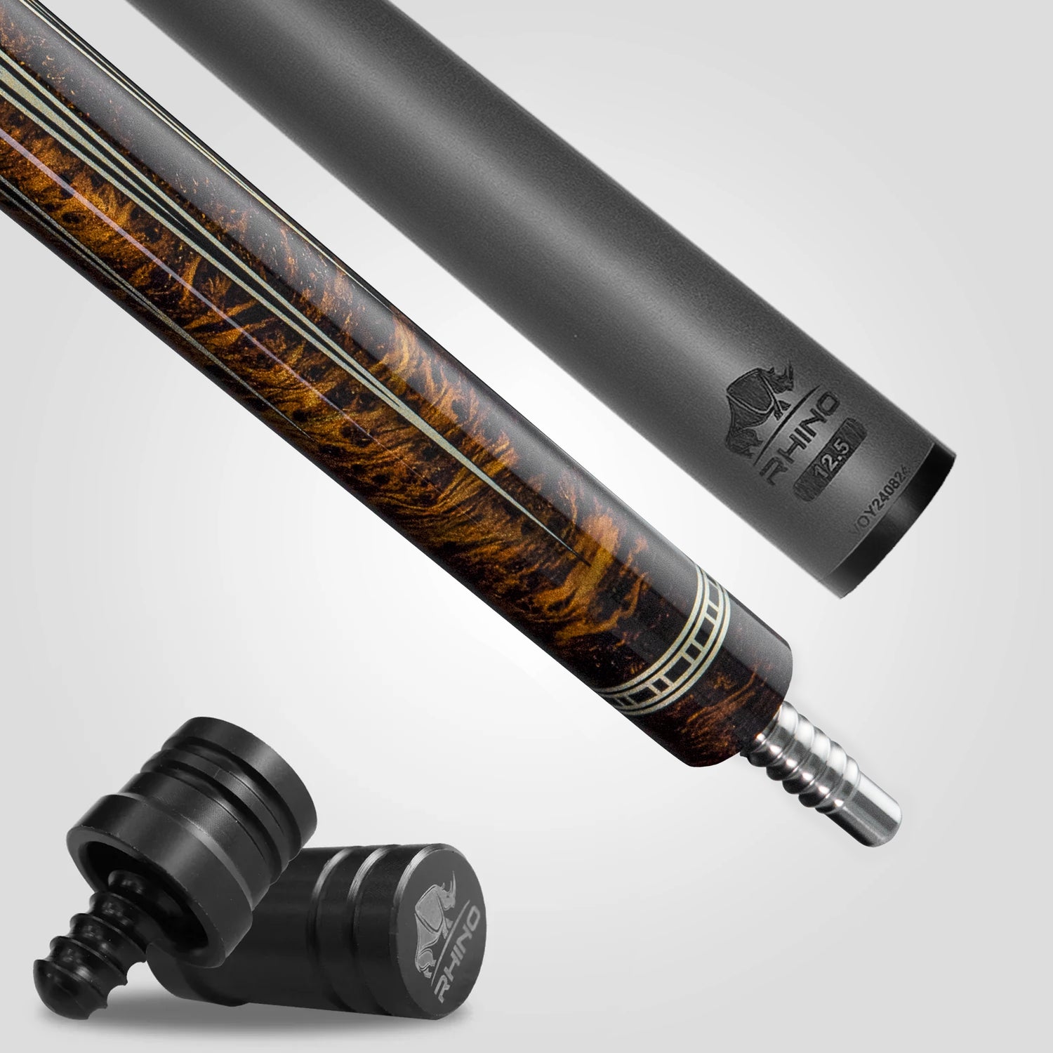 Rhino RETRÔ Pool Cue - Thuya - Lizard Embossed Microfiber Leather Wrap & Point