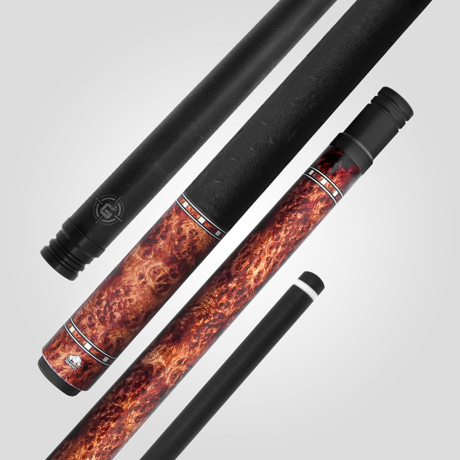 Rhino G-W Pool Cue - Amboyna - Leather Wrap