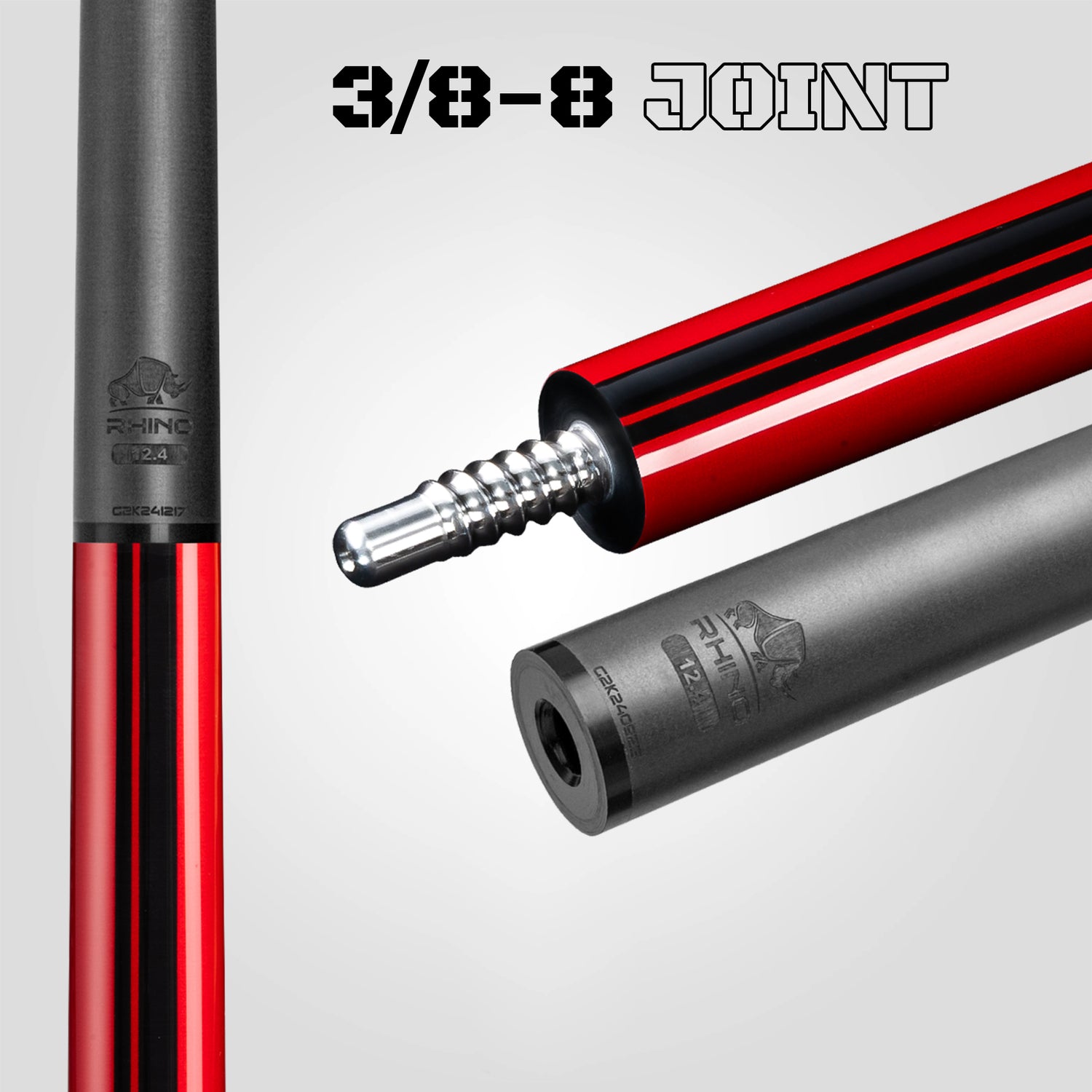 Nebula 2 Pool Cue - Crimson Red - Wrapless