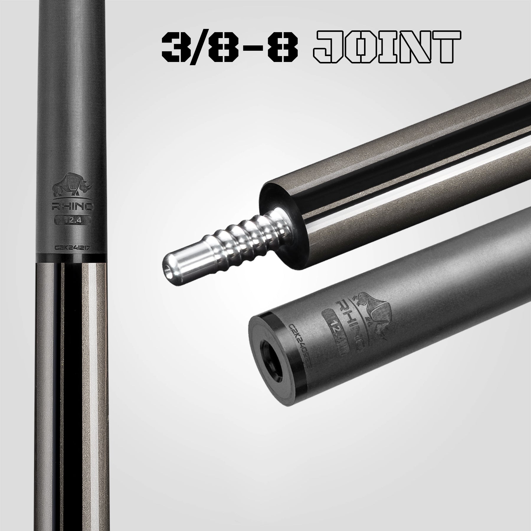 ※入荷しました！【Rhino】NEBULA2 カーボン プールキュー グレー Nebula 2 Pool Cue - Charcoal Gray - Sport Wrap
