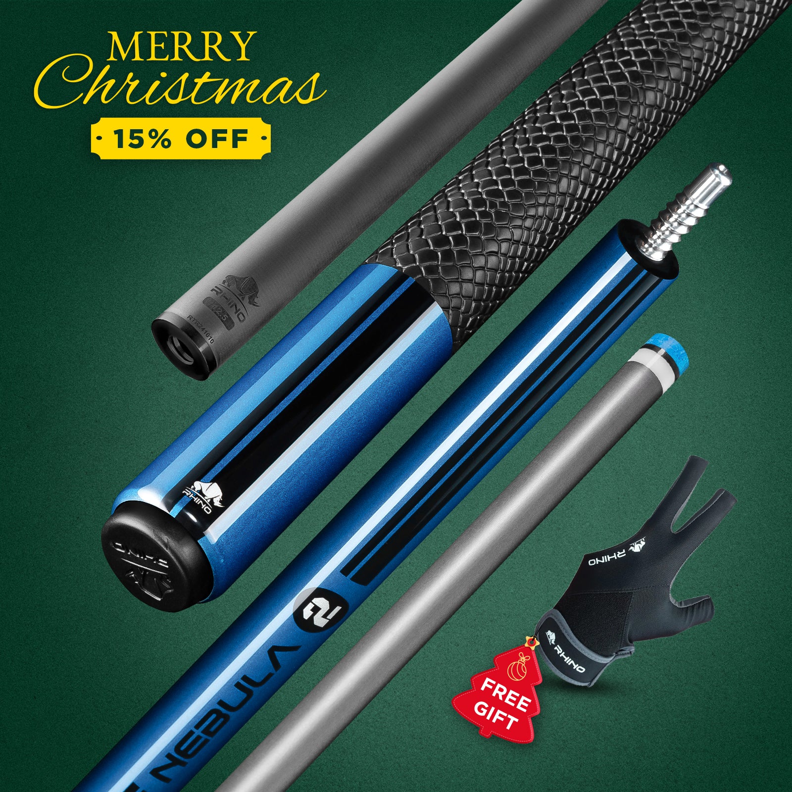 Nebula 2 Pool Cue - Sky Blue - Wrapless