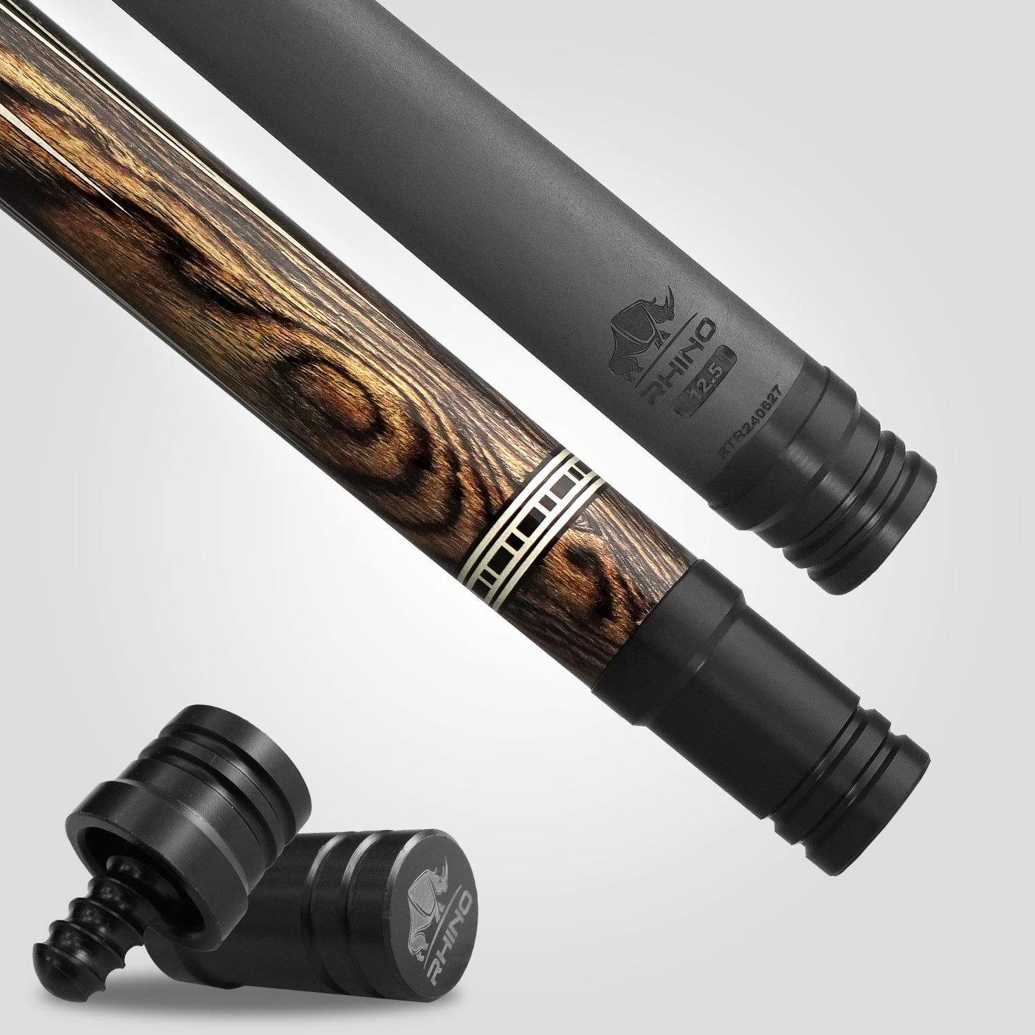 Rhino RETRÔ Pool Cue - Bocote - Lizard Embossed Microfiber Leather Wrap & Point