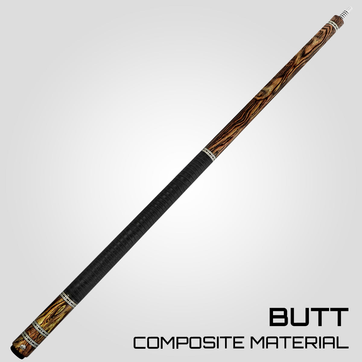 Rhino RETRÔ Pool Cue - Bocote - Crocodile Embossed Microfiber Leather Wrap