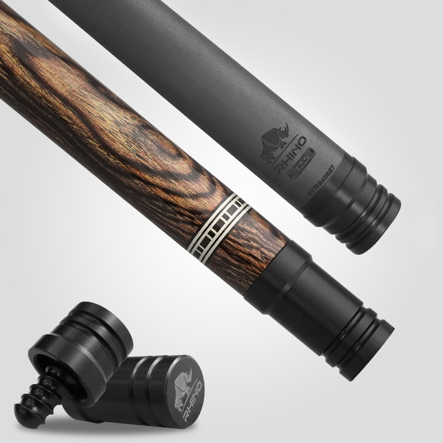 Rhino RETRÔ Pool Cue - Bocote - Crocodile Embossed Microfiber Leather Wrap