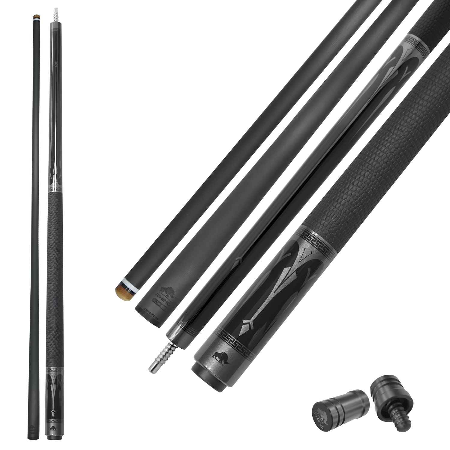 ECLIPSE Pool Cue - Gray (3/8-8 Joint) - 12.4 mm Tip Diameter