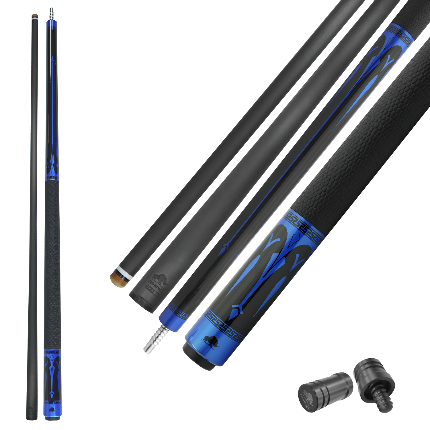 ECLIPSE Pool Cue - Blue (3/8-8 Joint) - 12.4 mm Tip Diameter